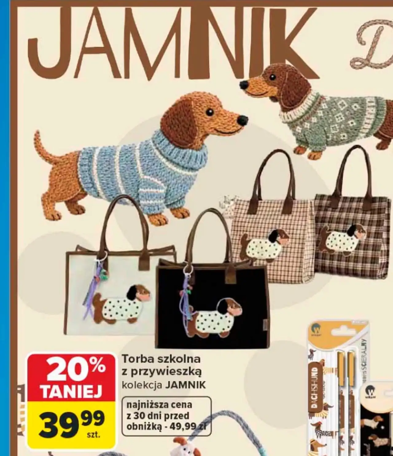 Torba szkolna z przywieszką kolekcja JAMNIK