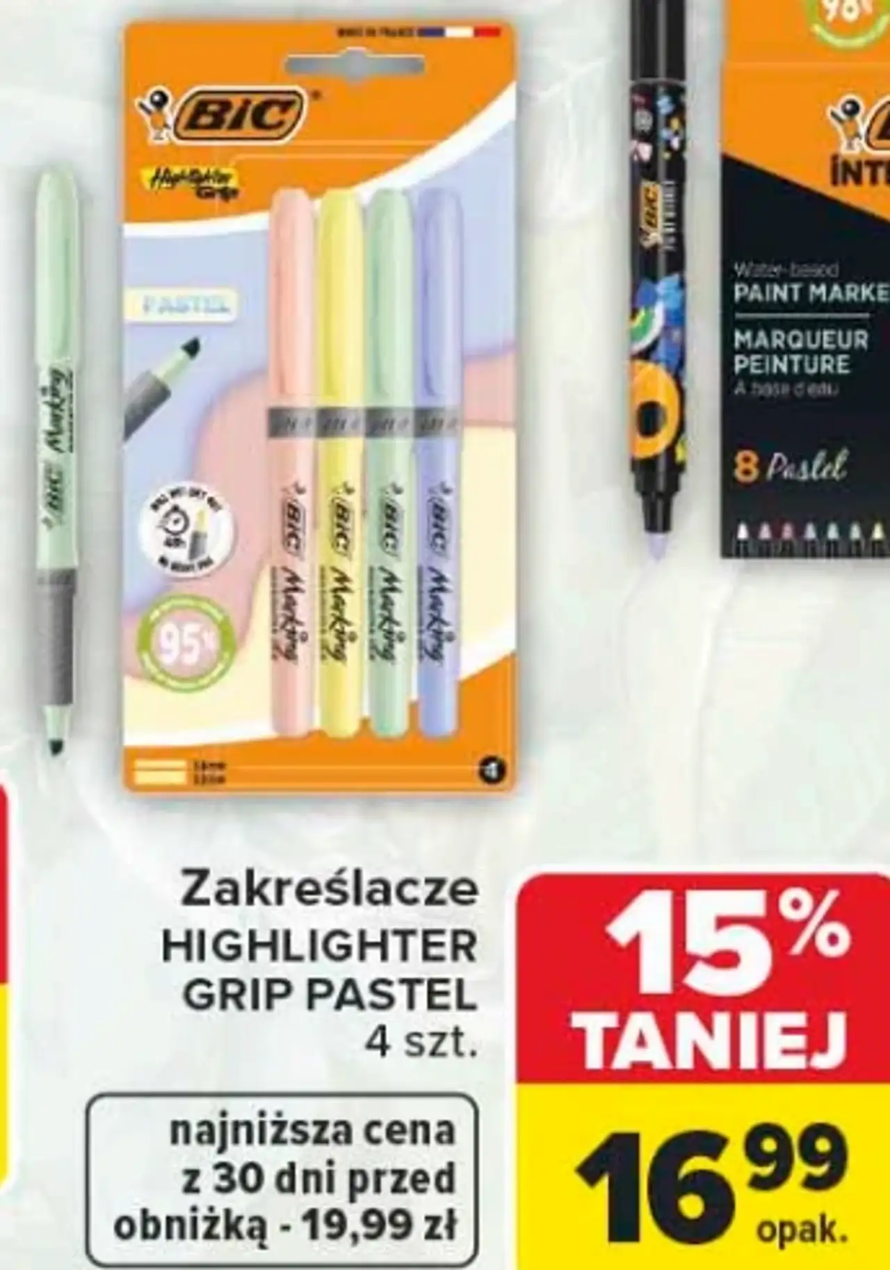 Zakreślacze BIC HIGHLIGHTER GRIP PASTEL 4 szt.