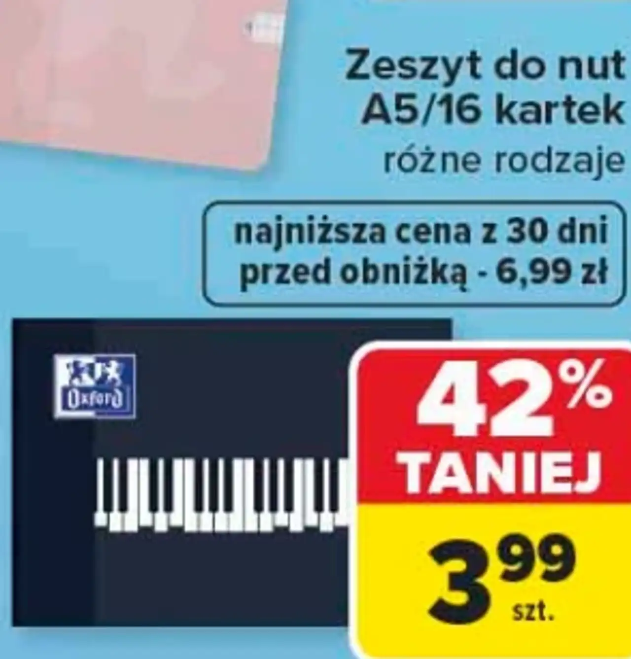 Zeszyt do nut Oxford A5/16 kartek