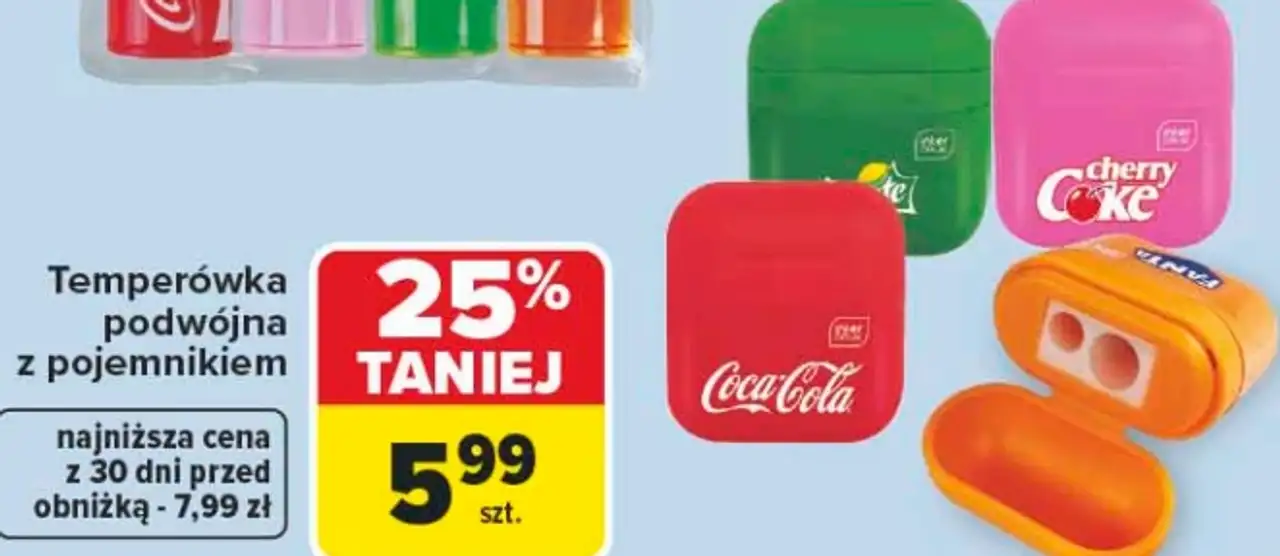 Temperówka podwójna z pojemnikiem Coca-Cola