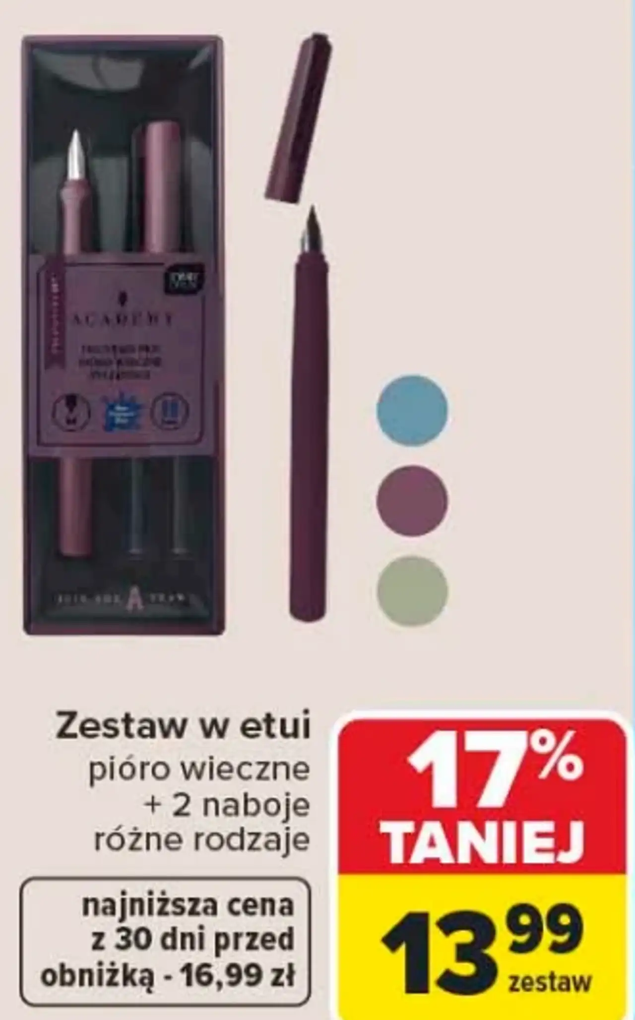 Zestaw w etui pióro wieczne + 2 naboje Interdruk Academy