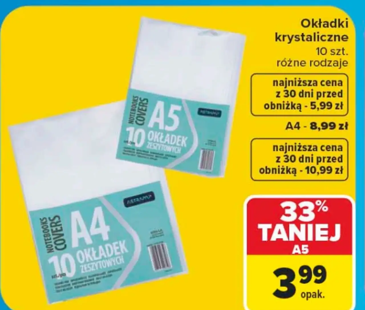 Okładki krystaliczne A5 10 szt.