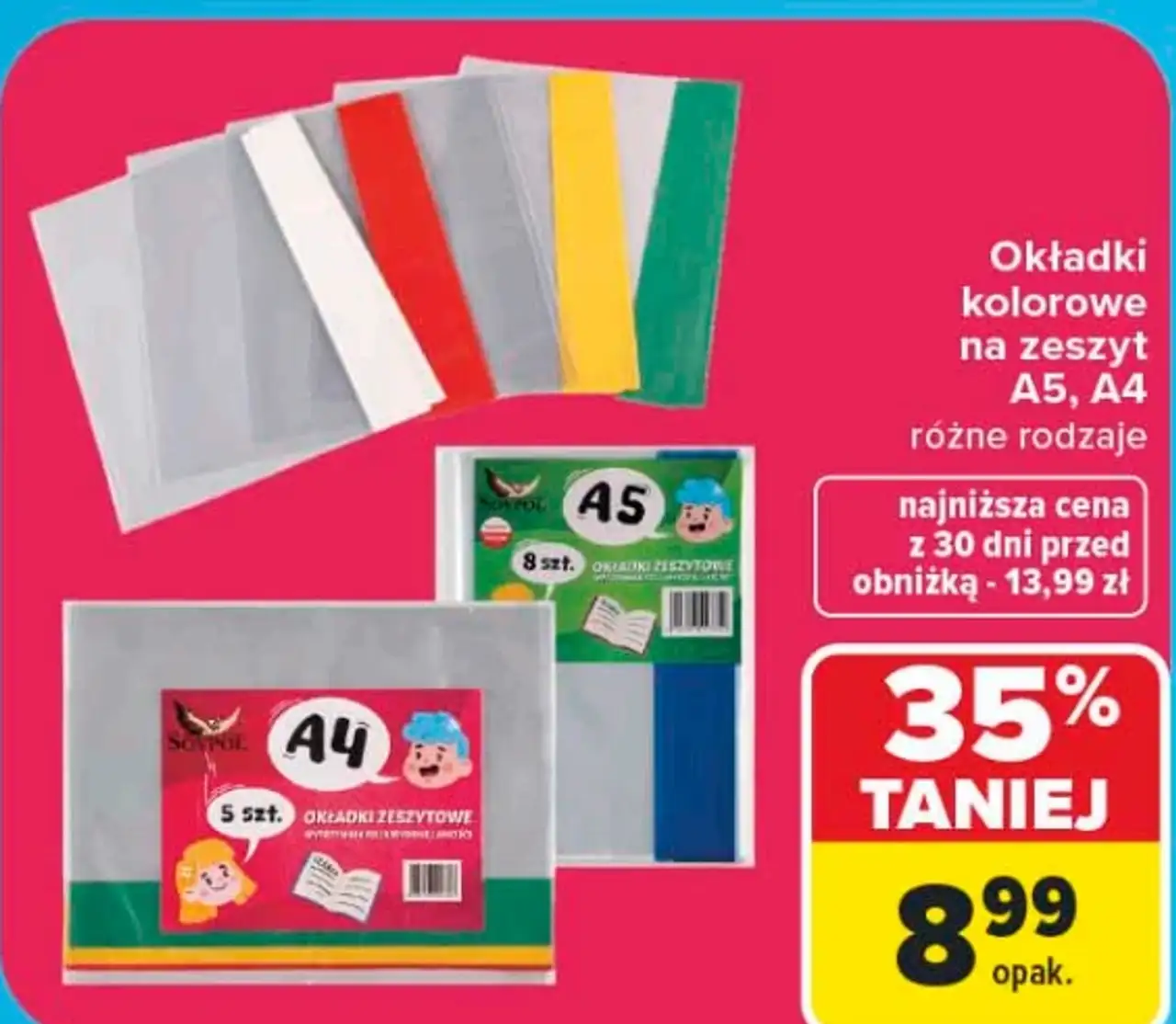 Okładki kolorowe na zeszyt A5, A4
