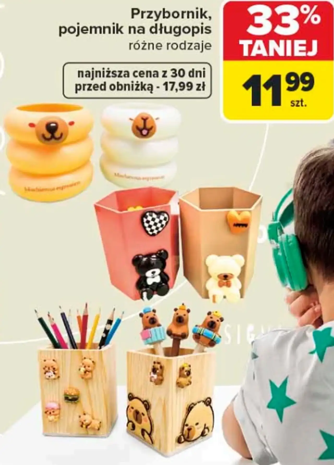 Przybornik, pojemnik na długopis różne rodzaje