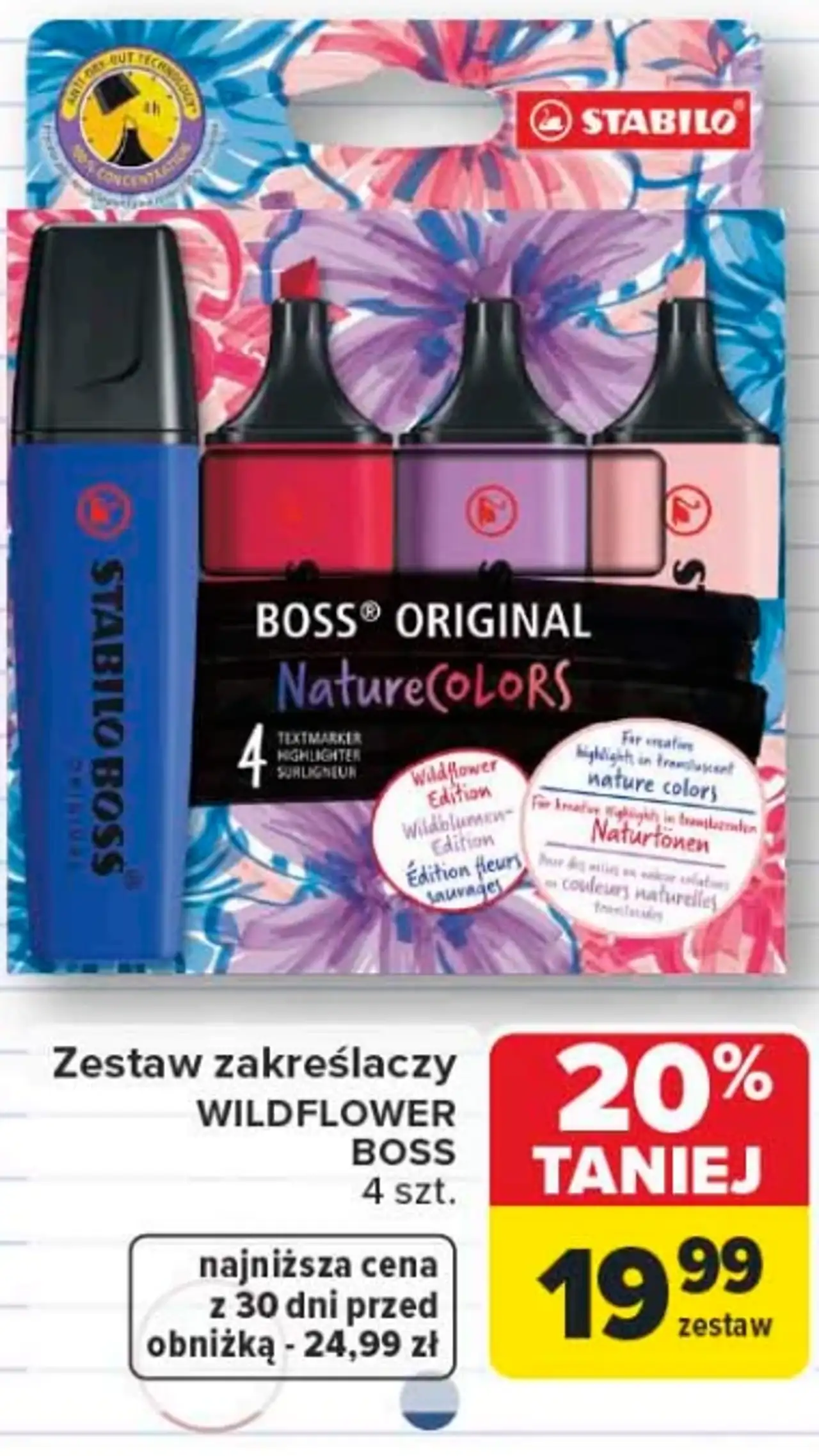 Zestaw zakreślaczy Stabilo WILDFLOWER BOSS 4 szt.