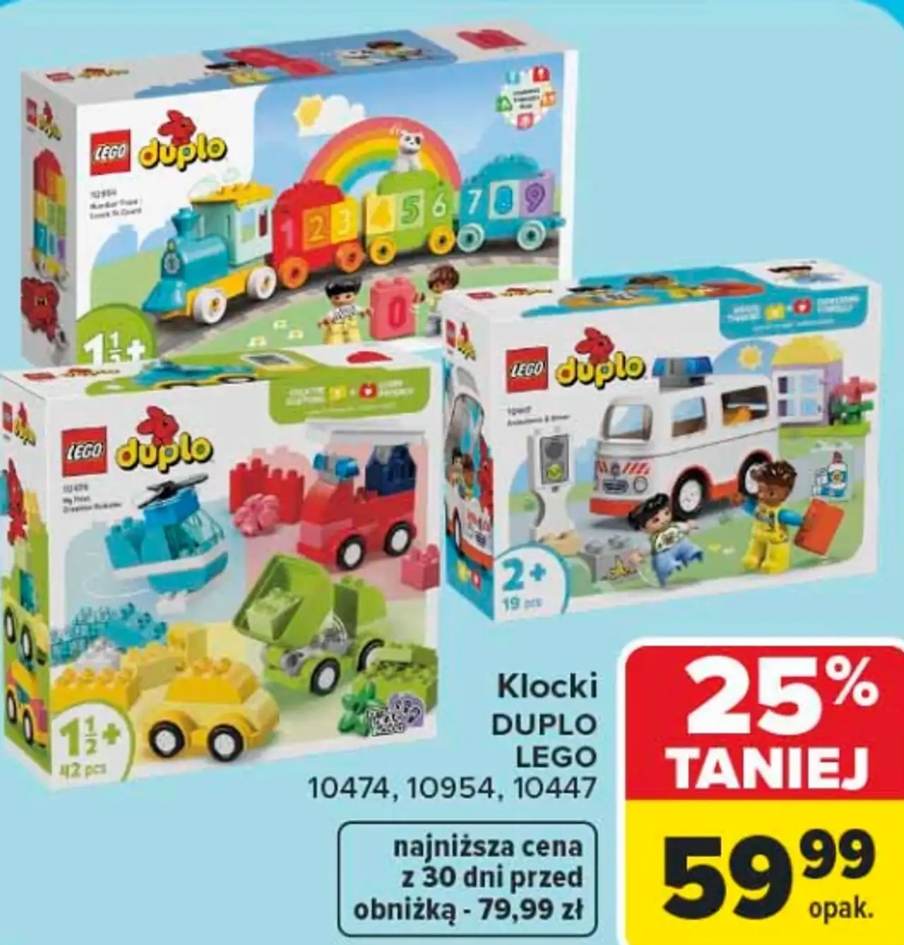 Klocki LEGO Duplo (10474, 10954, 10447)