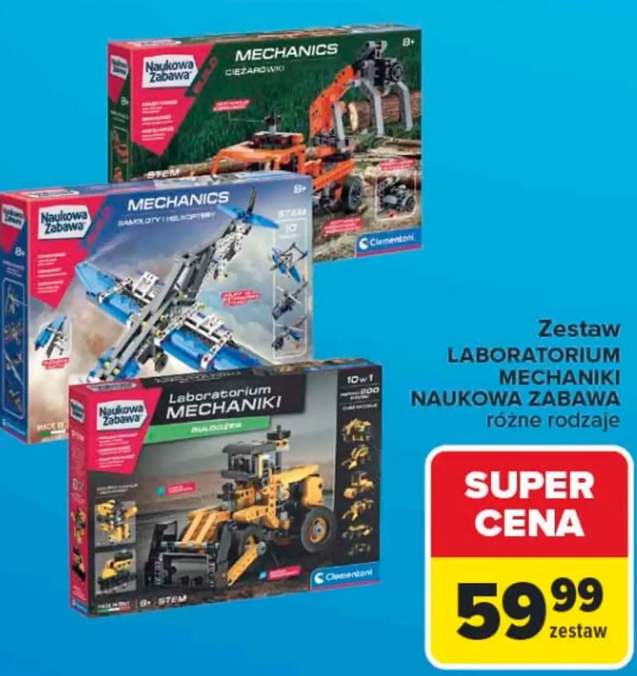 Zestaw LABORATORIUM MECHANIKI NAUKOWA ZABAWA Clementoni