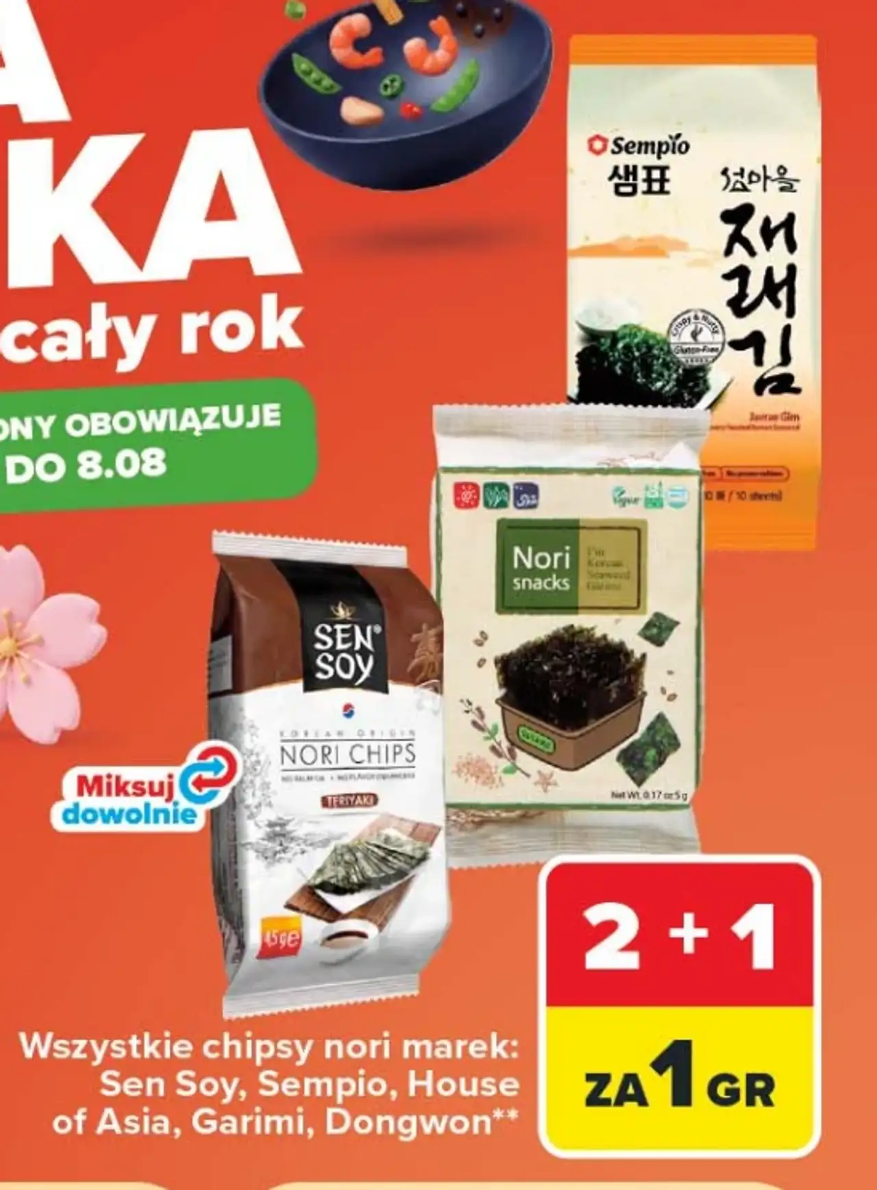 Wszystkie chipsy nori Sen Soy, Sempio, House of Asia, Garimi, Dongwon