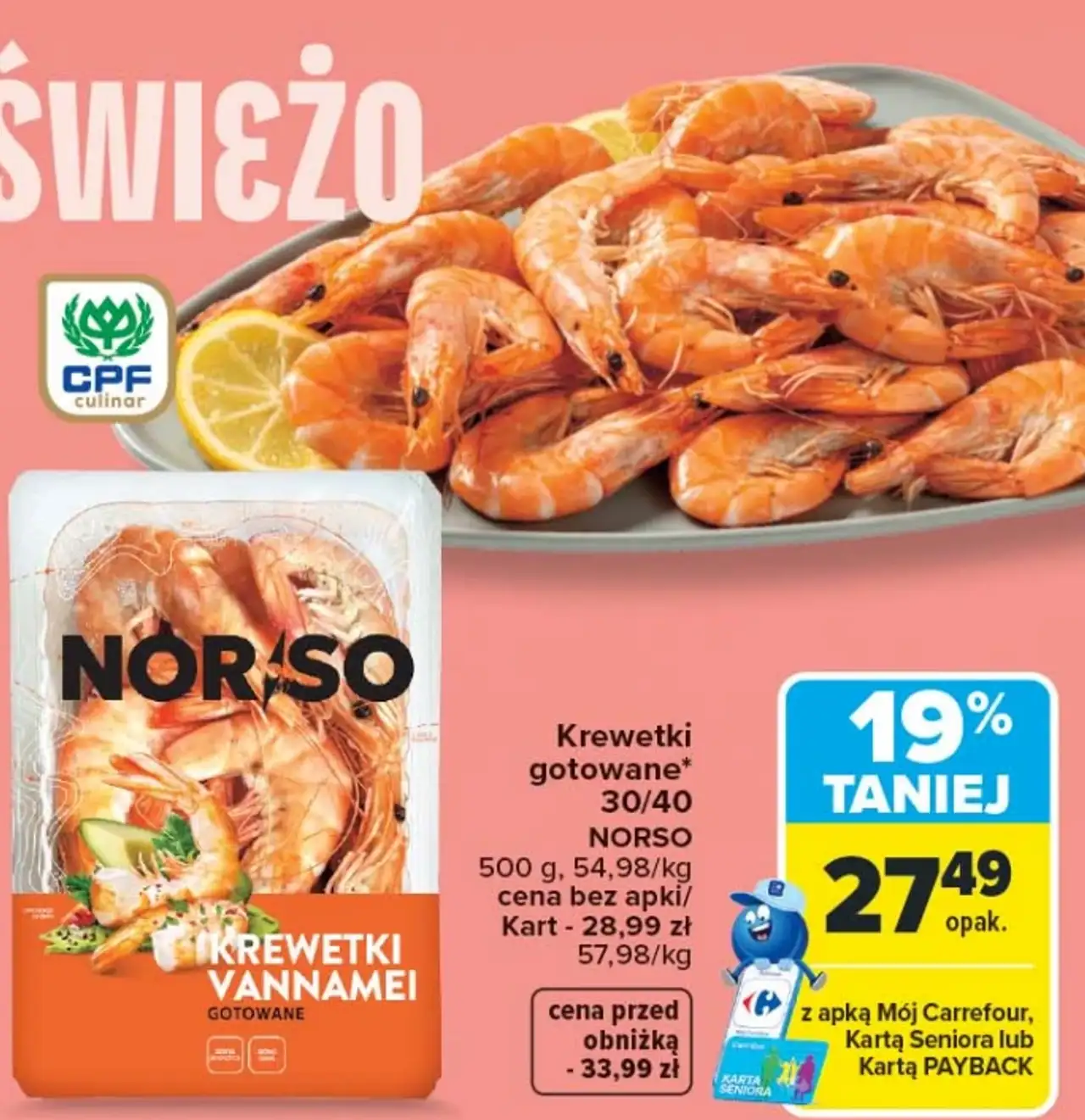 Krewetki gotowane 30/40 Norso