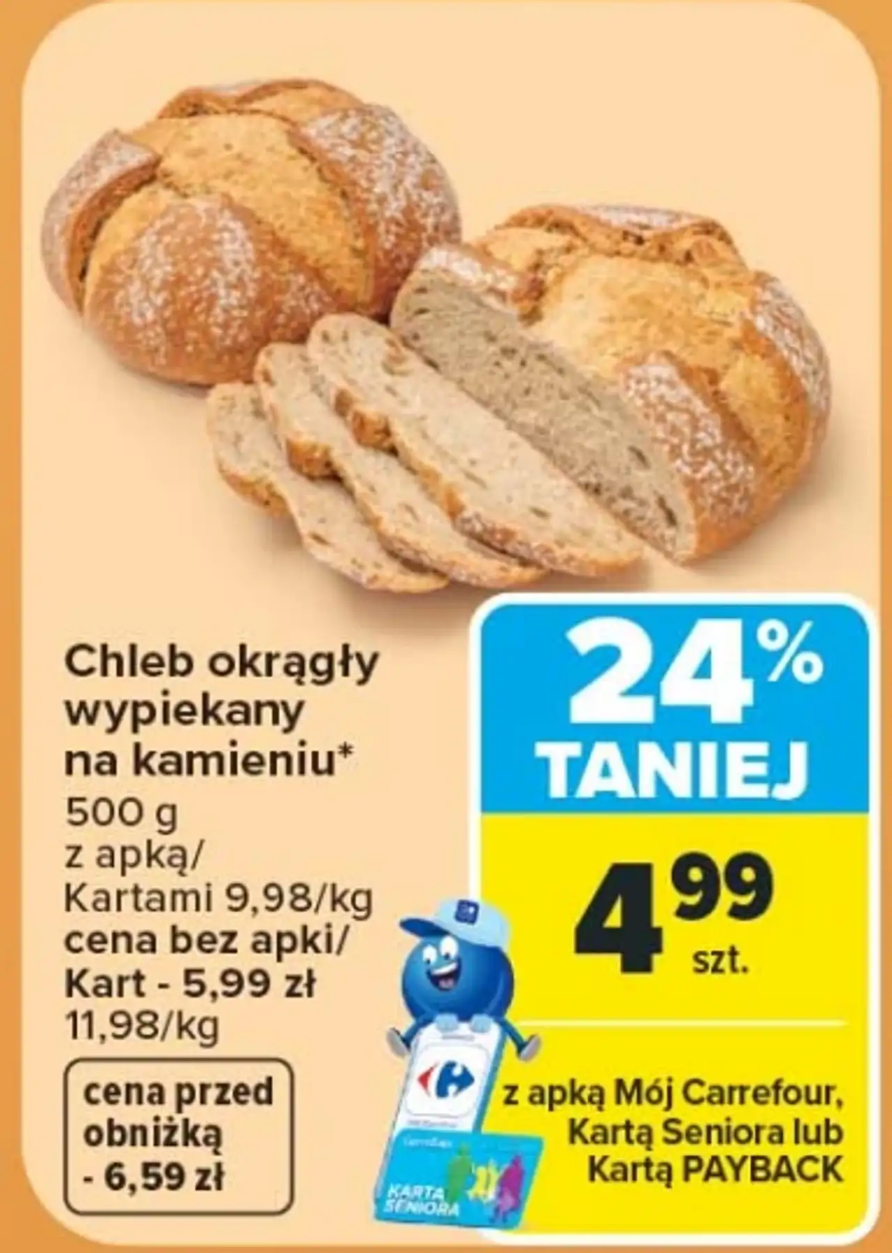 Chleb okrągły wypiekany na kamieniu