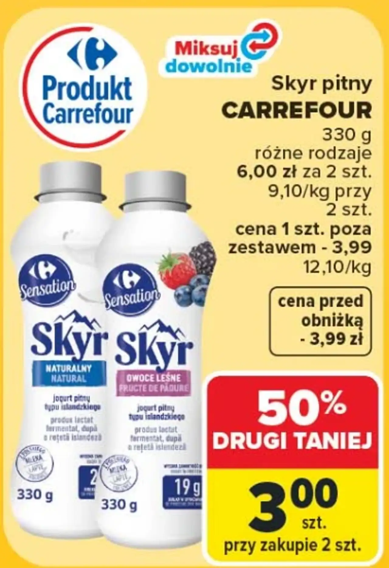 Carrefour Skyr pitny różne rodzaje
