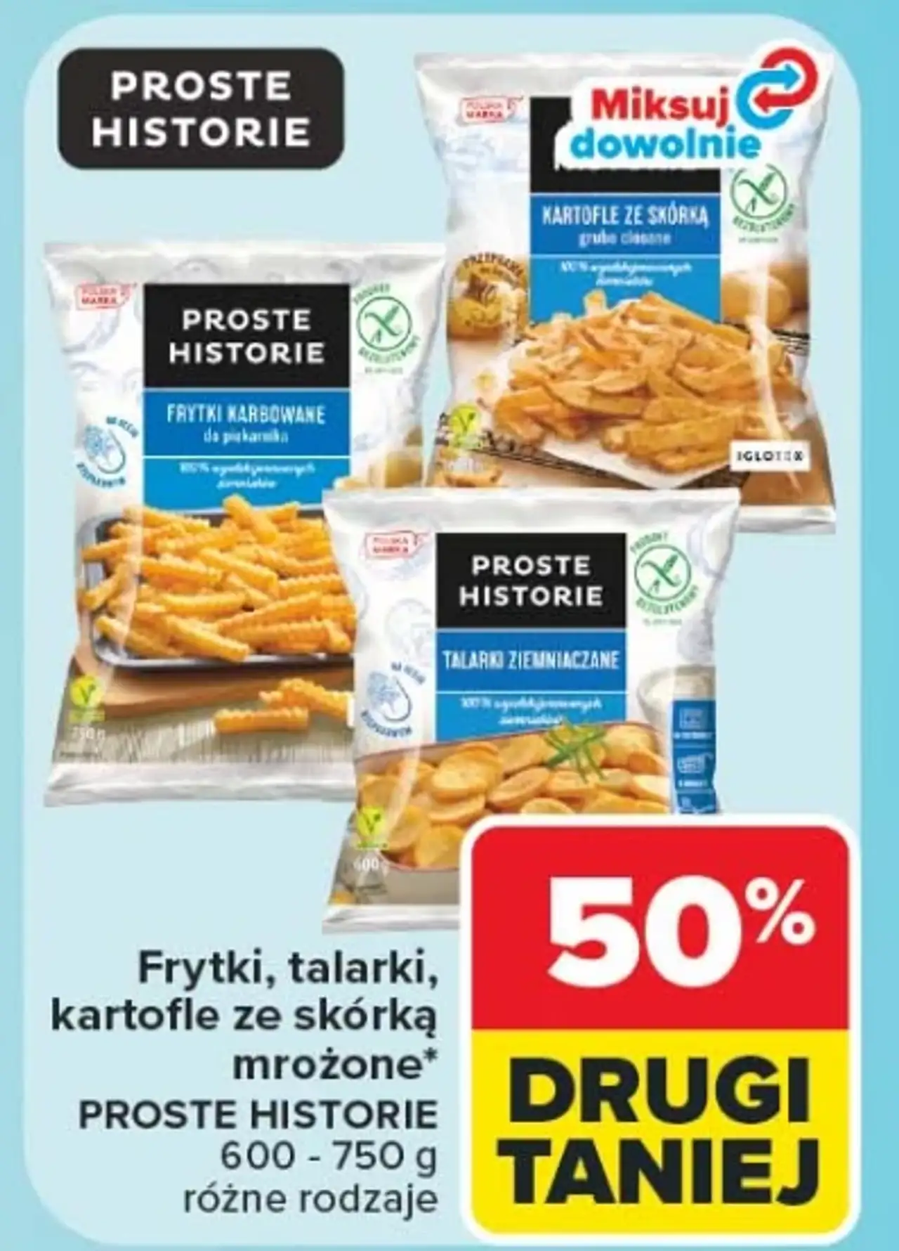 Frytki, talarki, kartofle ze skórką mrożone Proste Historie