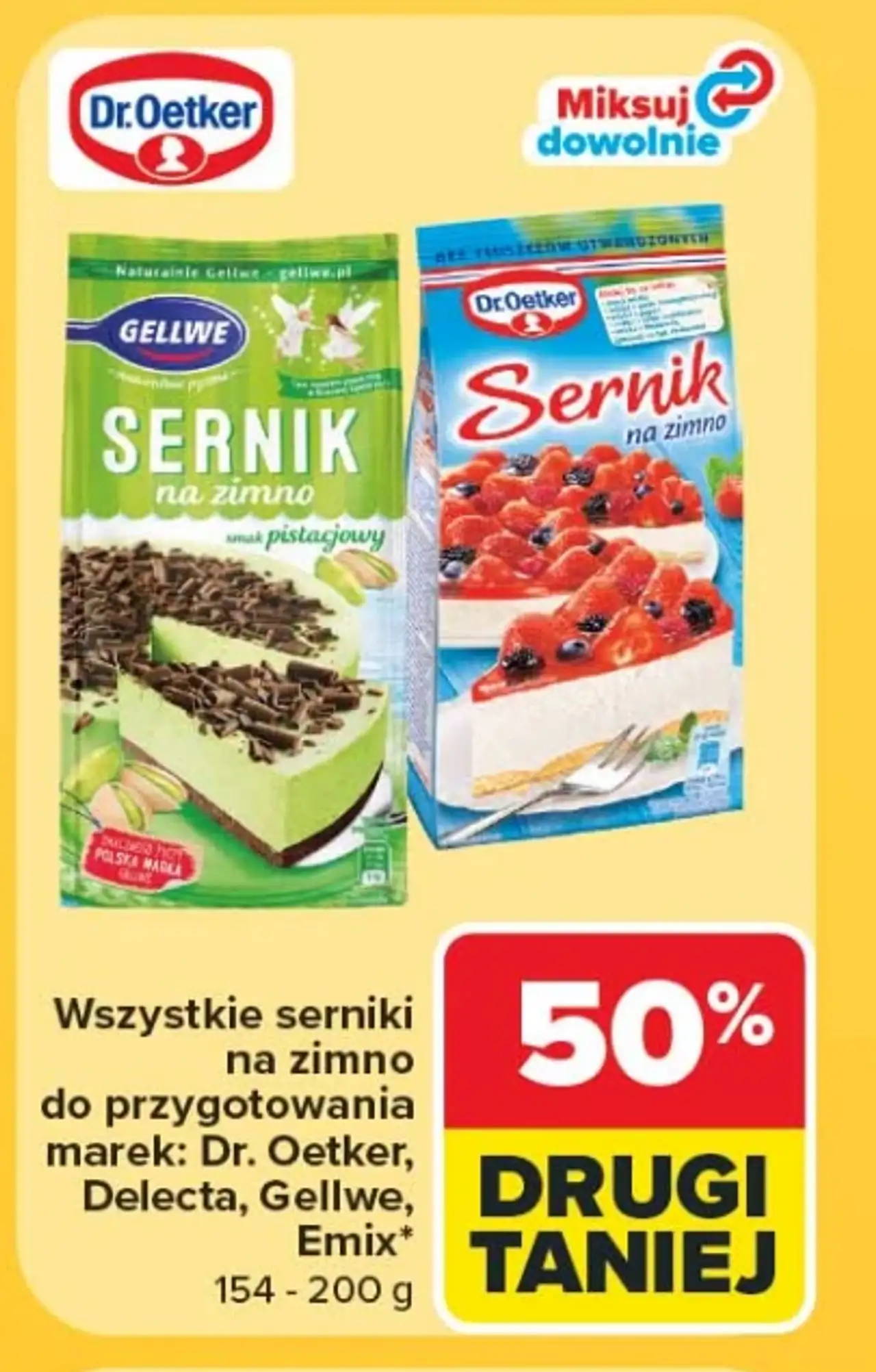 Serniki na zimno Gellwe, Dr. Oetker, Delecta, Emix