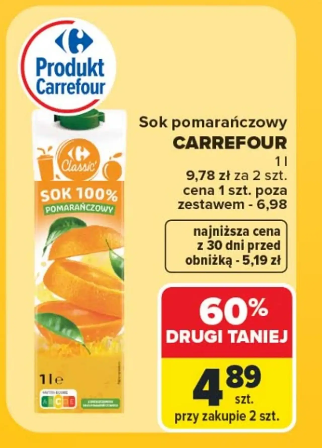 Sok pomarańczowy Carrefour