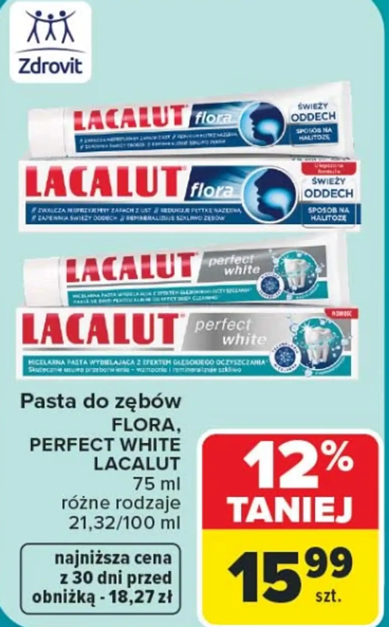 Pasta do zębów Lacalut Flora, Perfect White