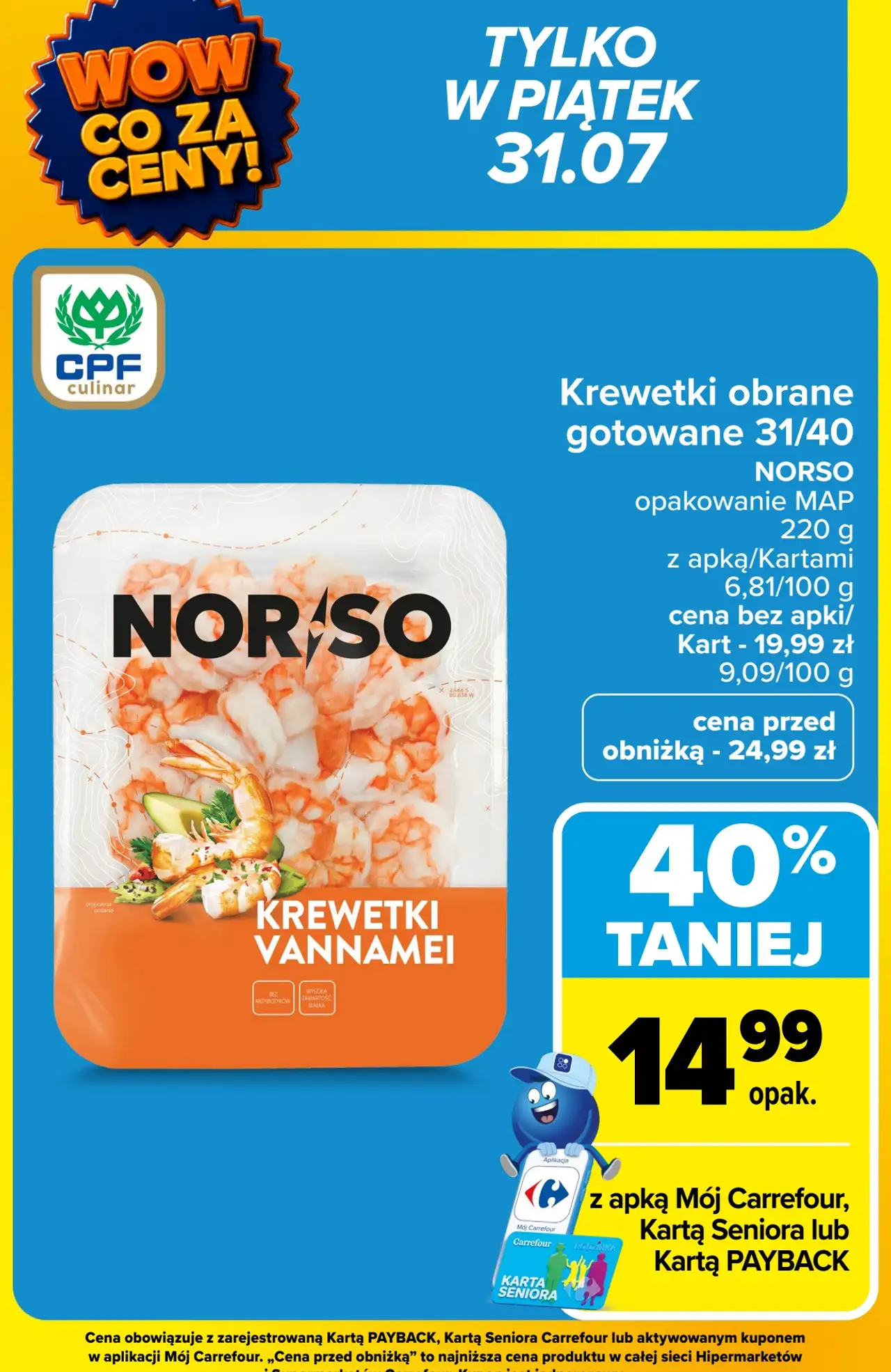 Norso Krewetki obrane gotowane 31/40 Vannamei