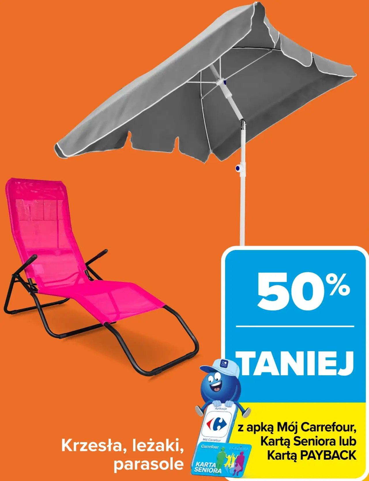 Krzesła, leżaki, parasole