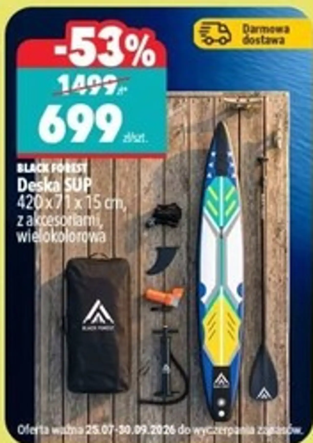 Black Forest Deska SUP 420x71 x 15 cm z akcesoriami
