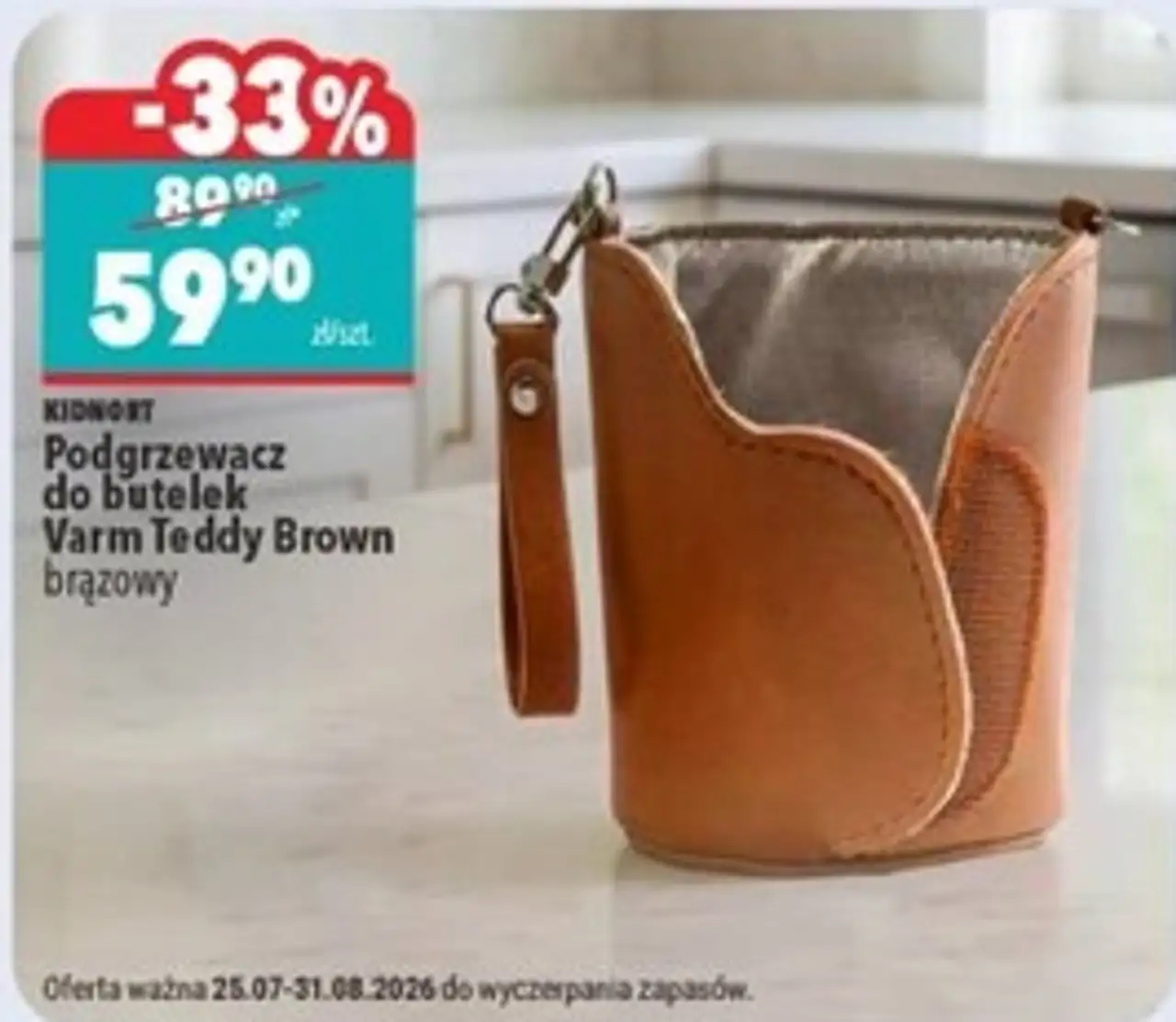 Kidnort Podgrzewacz do butelek Varm Teddy Brown brązowy