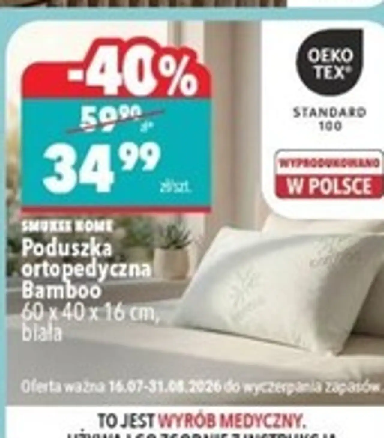 Poduszka ortopedyczna Bamboo Smukee Home