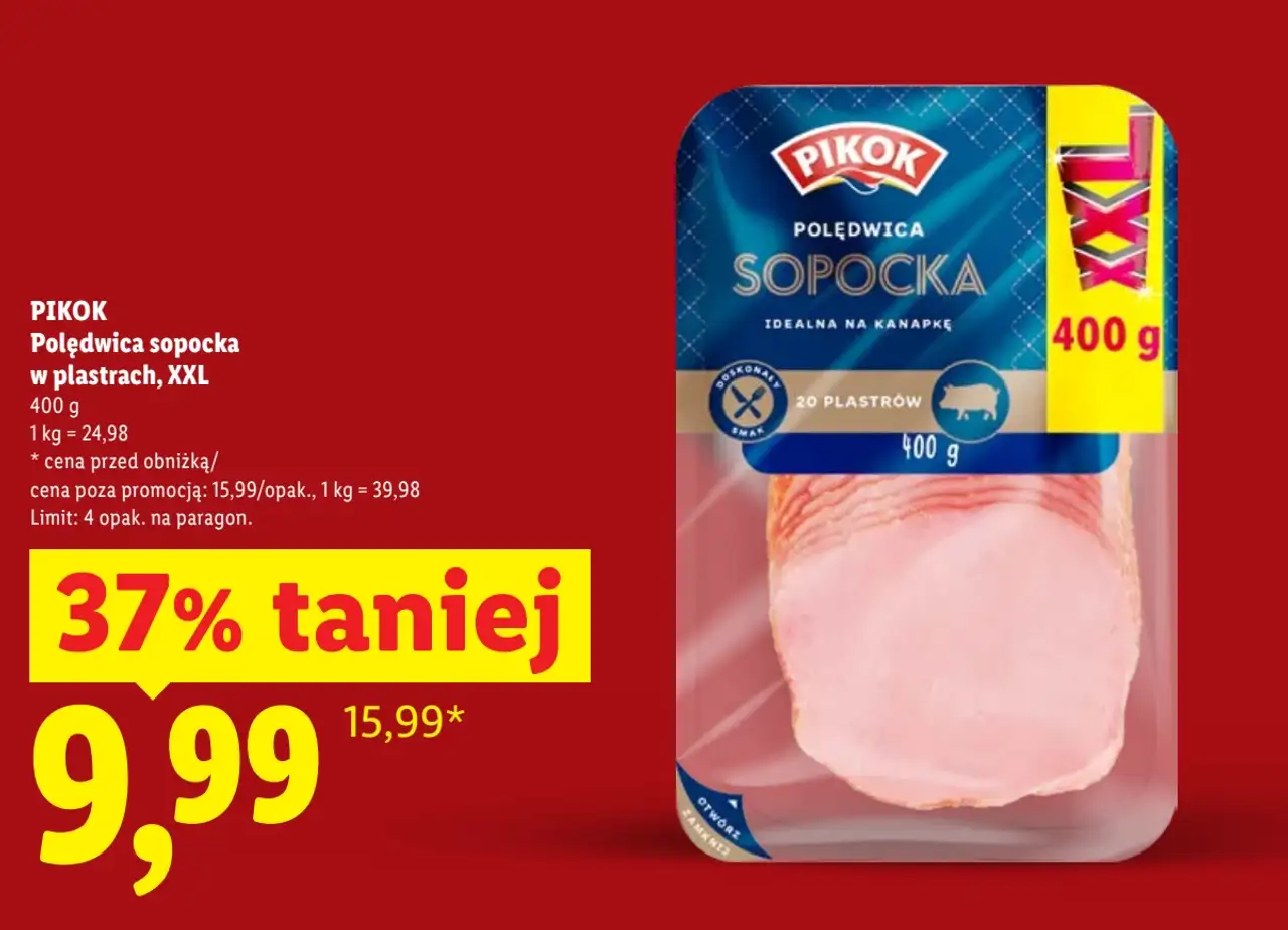 Pikok Polędwica sopocka w plastrach, XXL