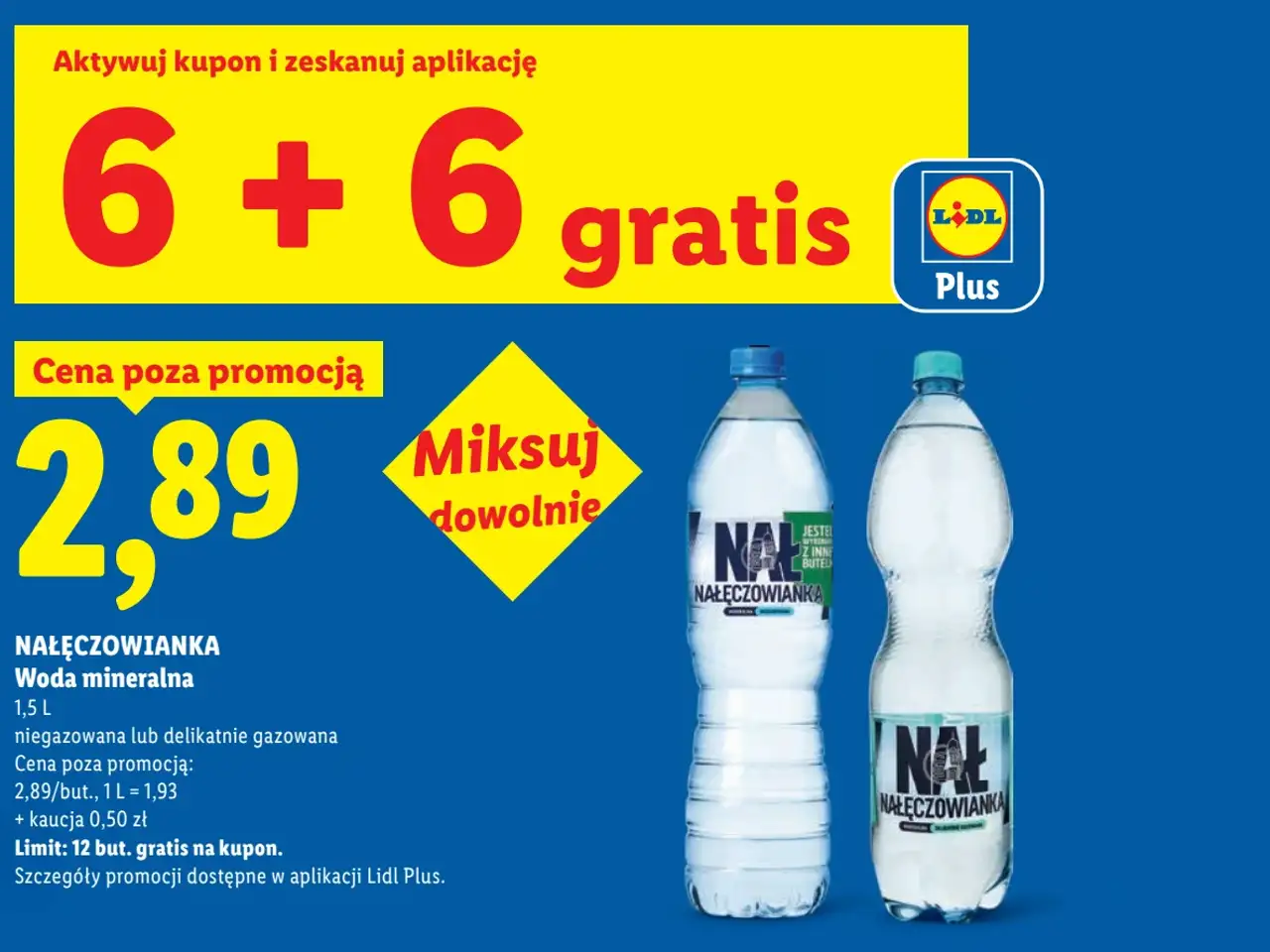 Nałęczowianka Woda mineralna 1,5 L (niegazowana lub delikatnie gazowana)
