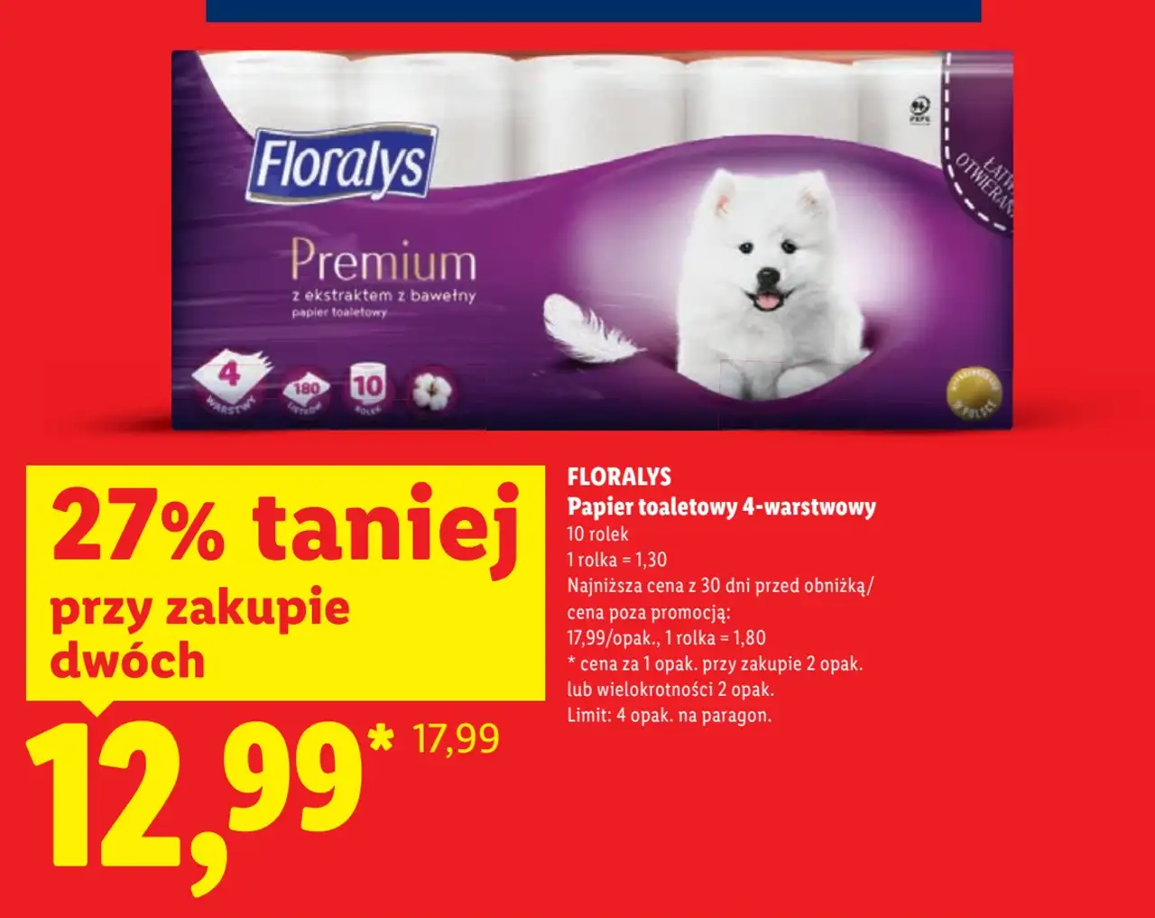 Floralys Premium Papier toaletowy 4-warstwowy