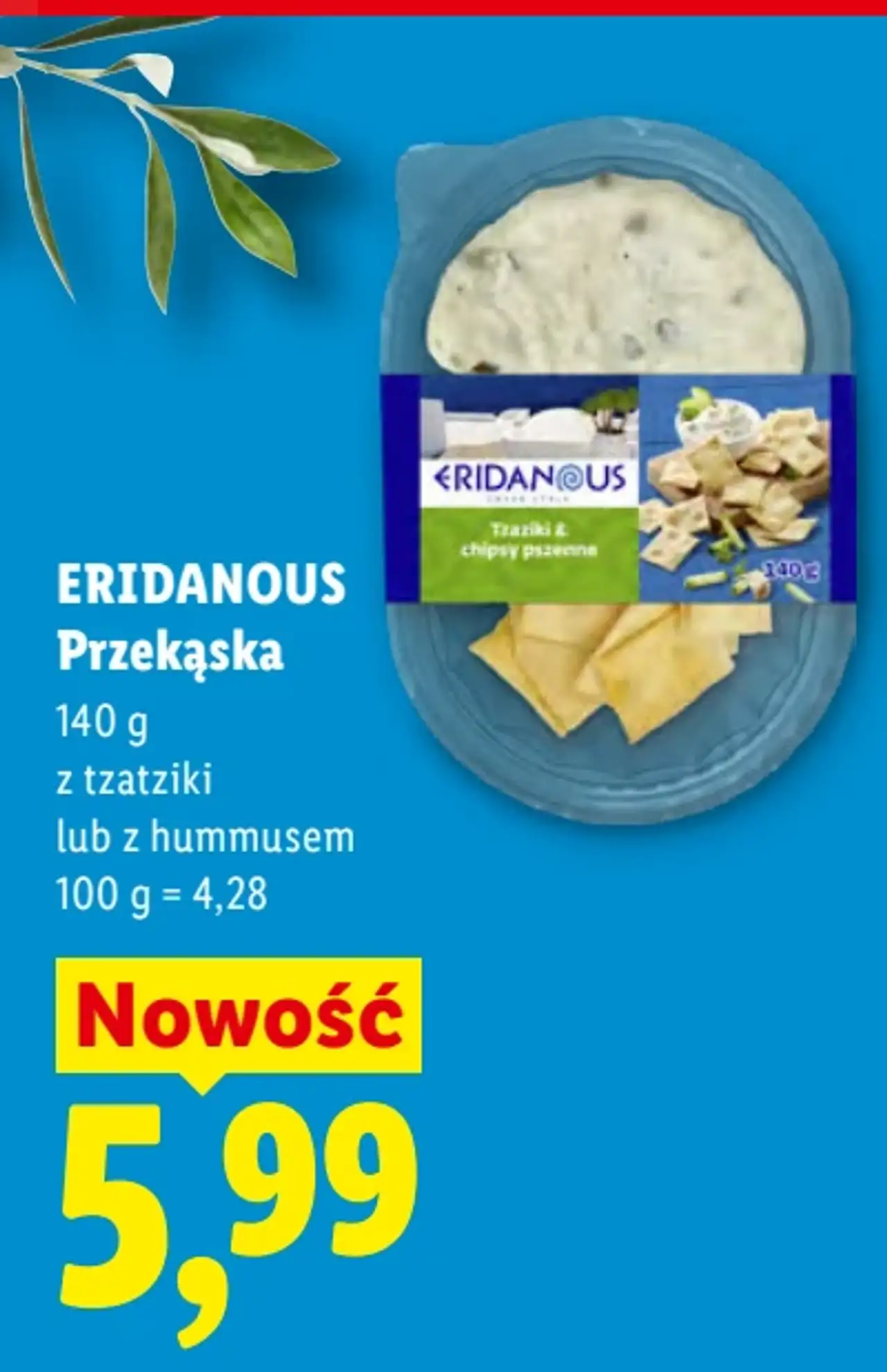 ERIDANOUS Przekąska z tzatziki lub z hummusem
