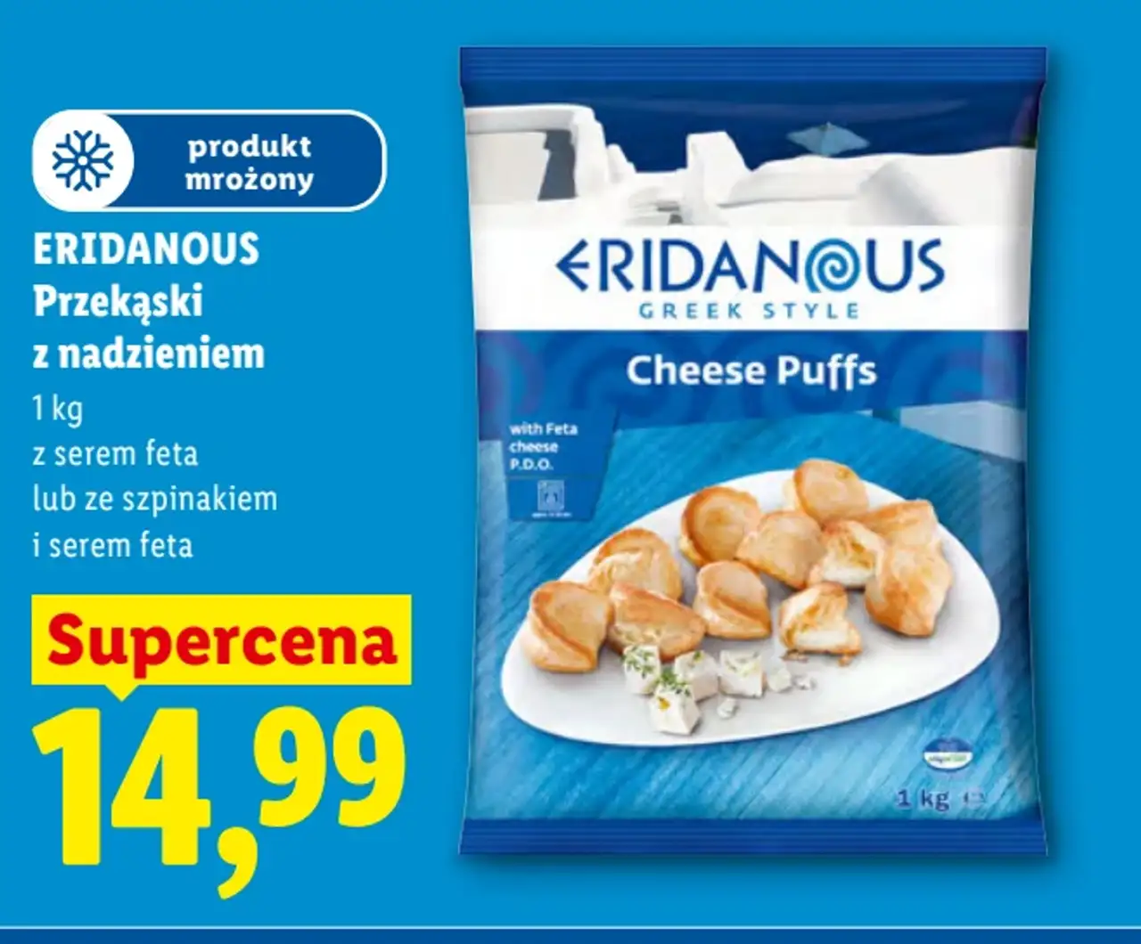ERIDANOUS Przekąski z nadzieniem z serem feta lub ze szpinakiem i serem feta