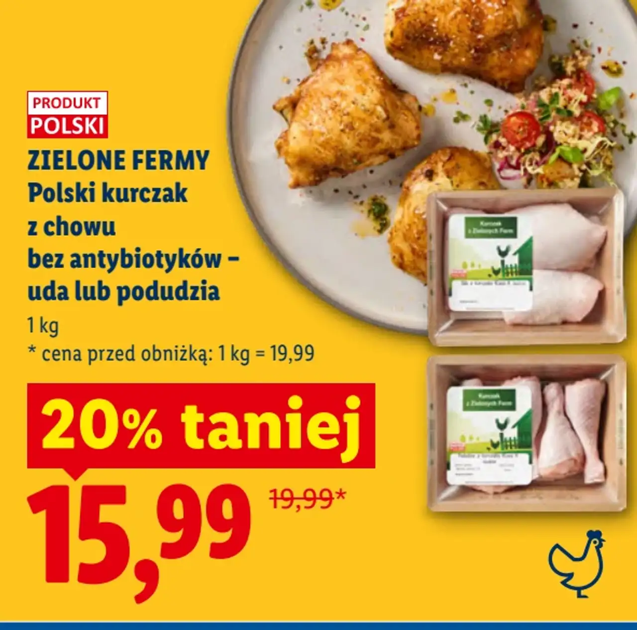 Zielone Fermy Polski kurczak z chowu bez antybiotyków - uda lub podudzia