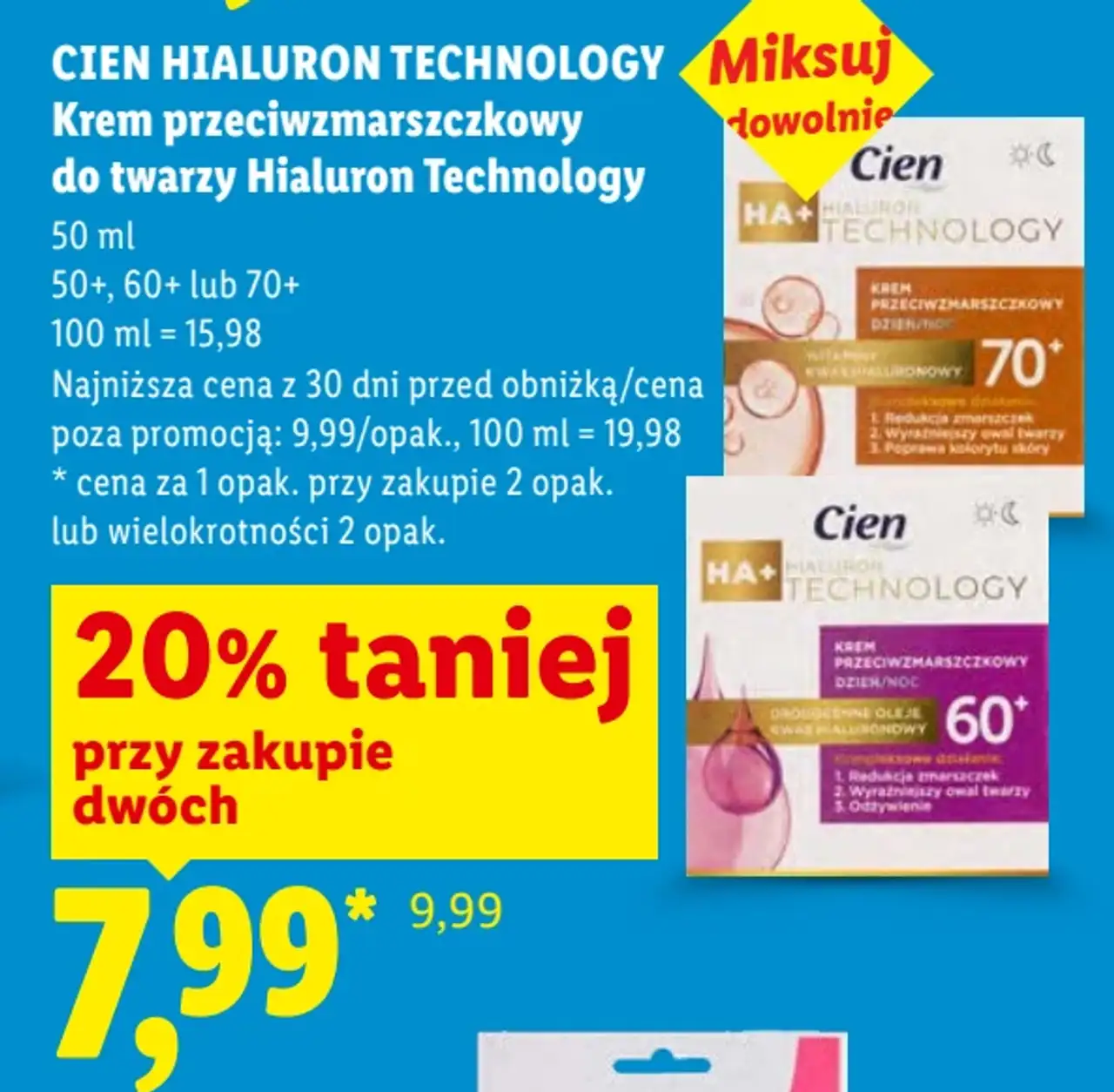 CIEN HIALURON TECHNOLOGY Krem przeciwzmarszczkowy do twarzy Hialuron Technology