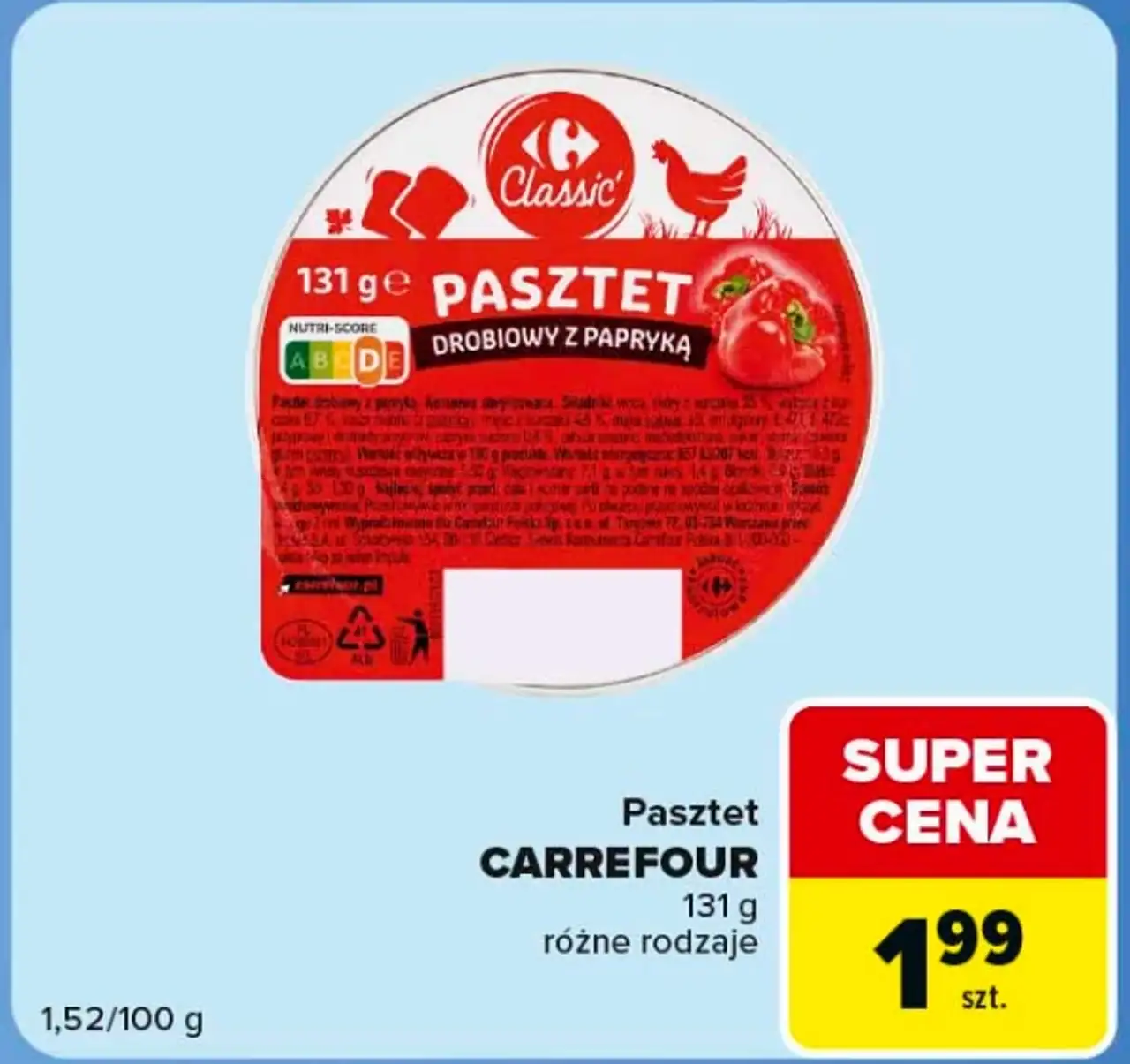 Pasztet drobiowy z papryką Carrefour