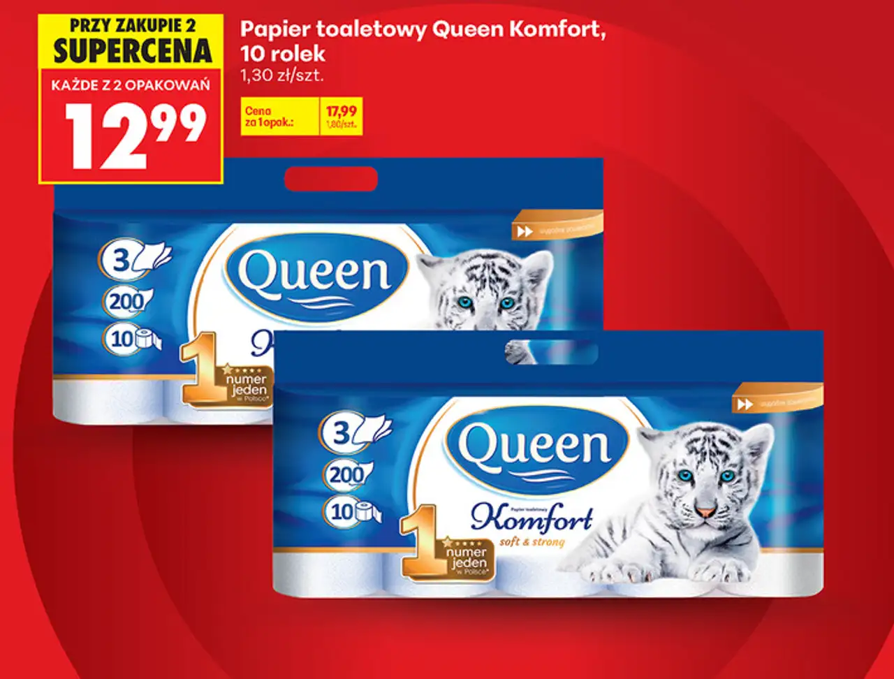 Papier toaletowy Queen Komfort, 10 rolek