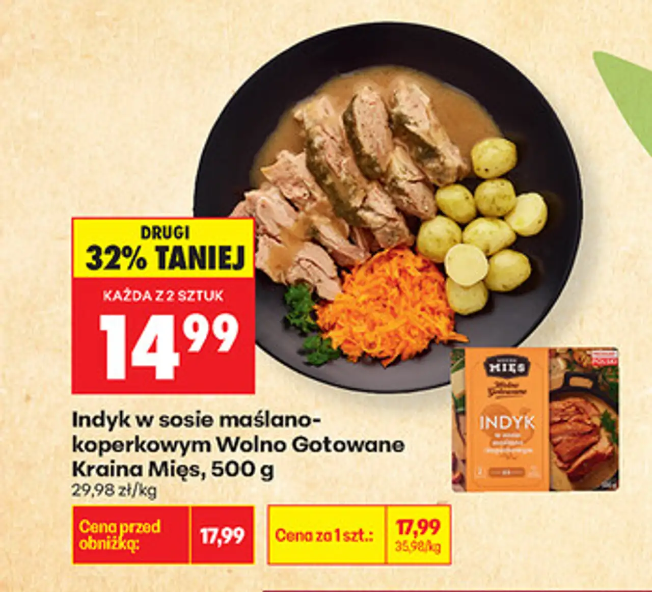 Indyk w sosie maślano-koperkowym Wolno Gotowane Kraina Mięs