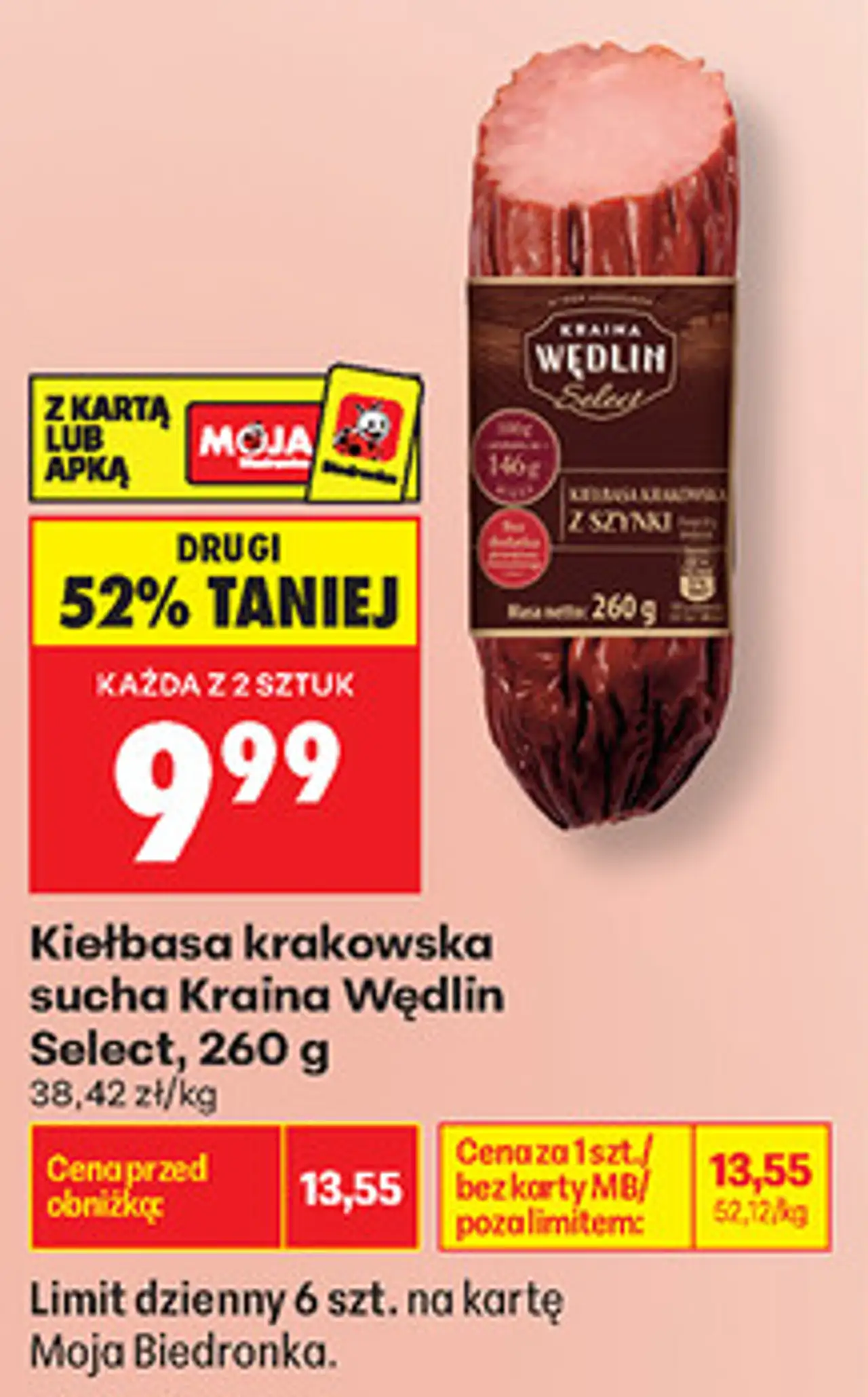 Kiełbasa krakowska sucha Kraina Wędlin Select, 260 g