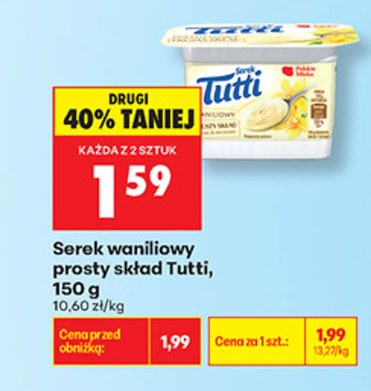 Serek waniliowy prosty skład Tutti, 150 g