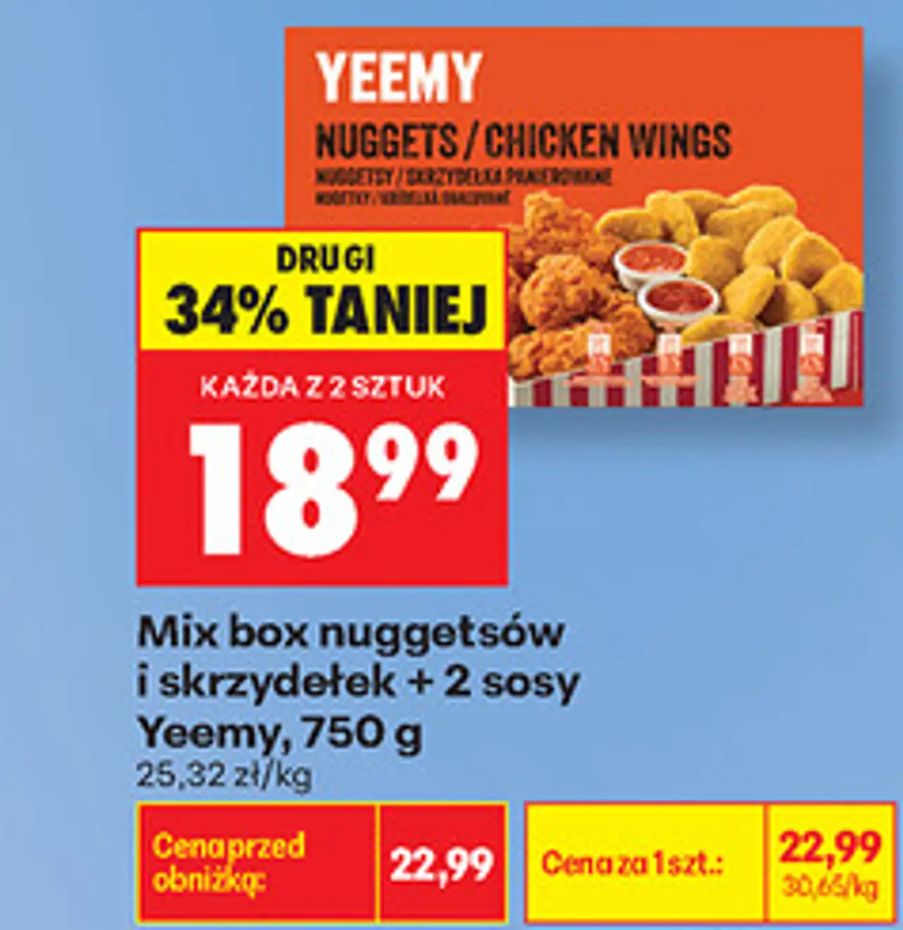Mix box nuggetsów i skrzydełek + 2 sosy Yeemy