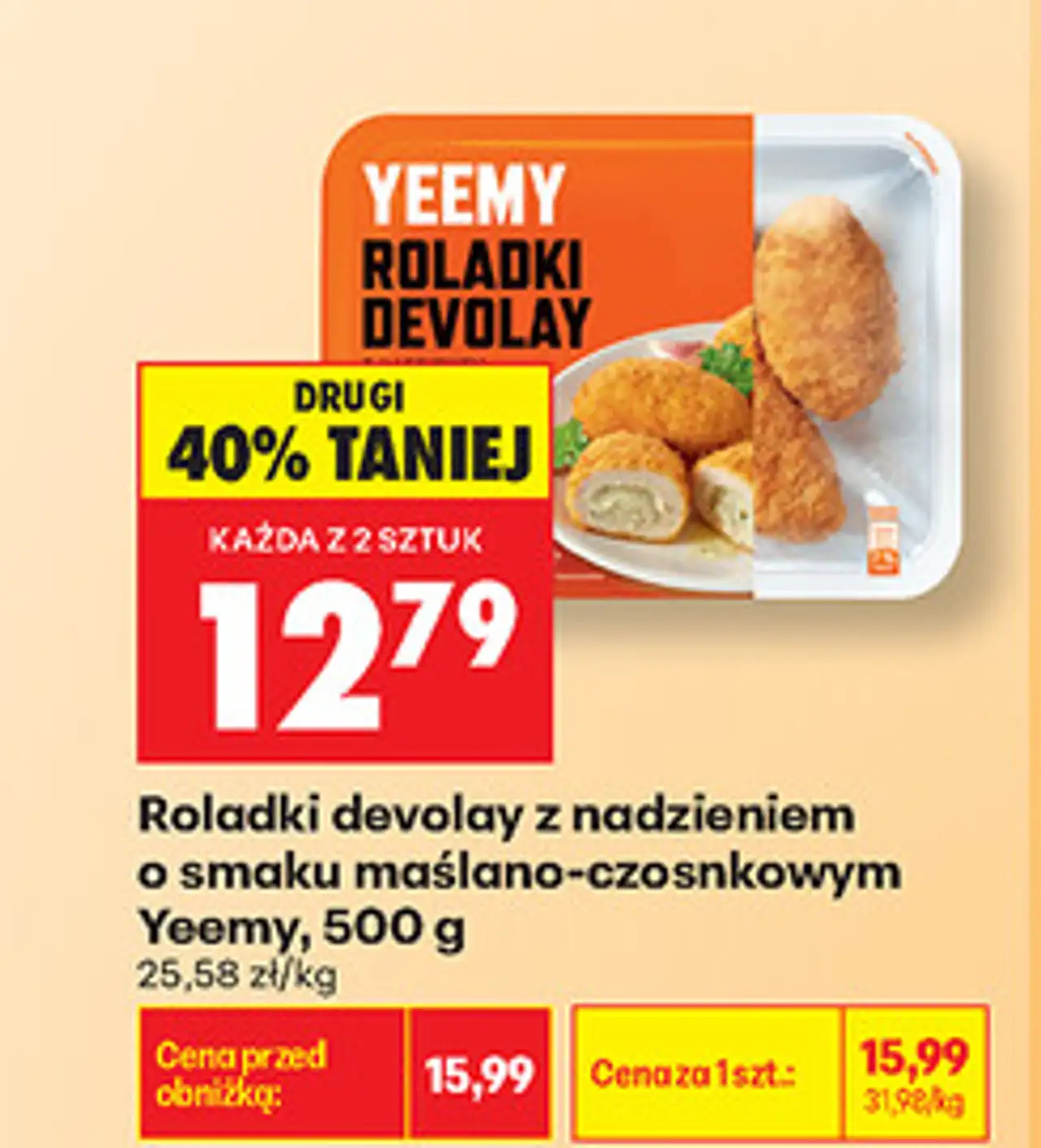 Roladki devolay z nadzieniem o smaku maślano-czosnkowym Yeemy