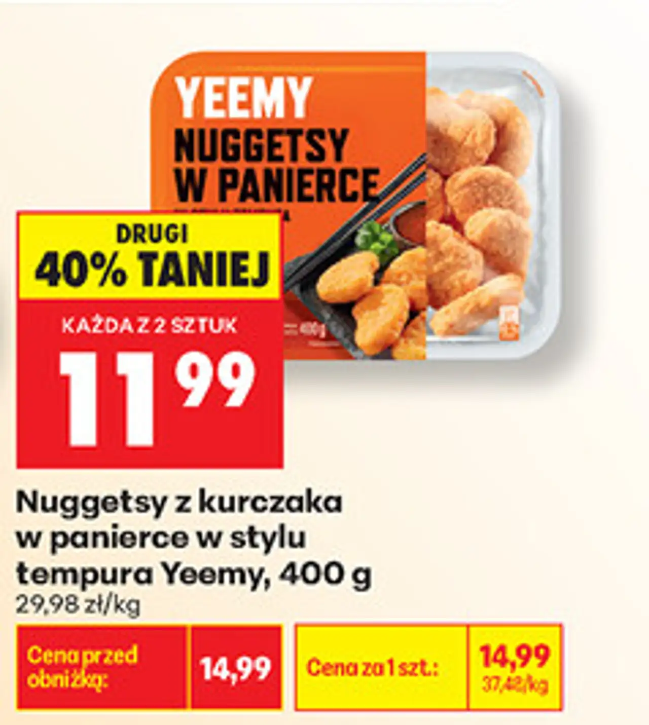 Nuggetsy z kurczaka w panierce w stylu tempura Yeemy