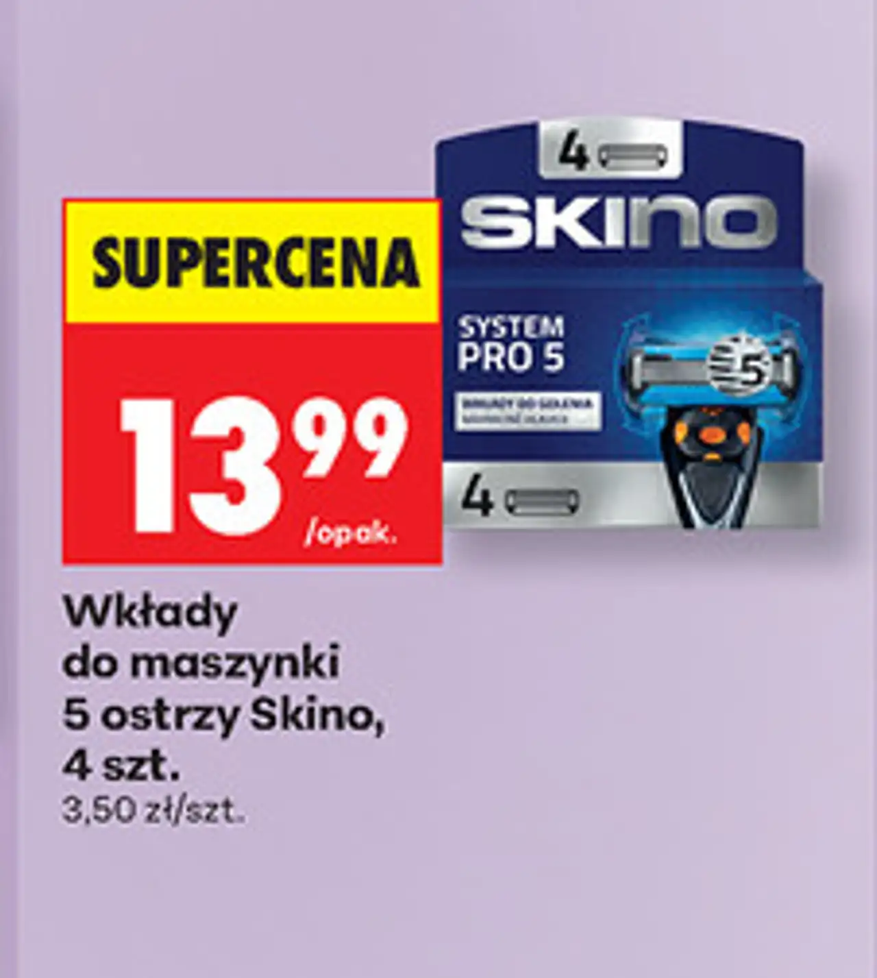 Wkłady do maszynki do golenia Skino System Pro 5, 4 szt.