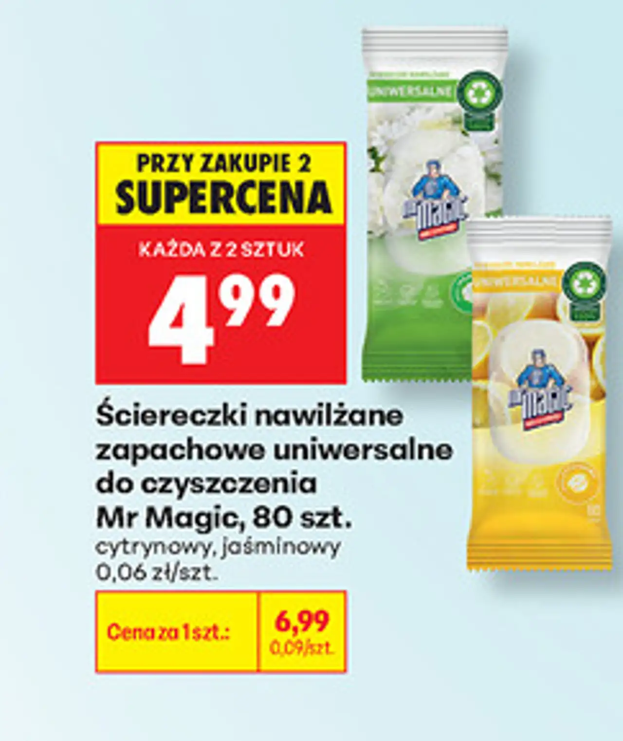Ściereczki nawilżane zapachowe uniwersalne do czyszczenia Mr Magic