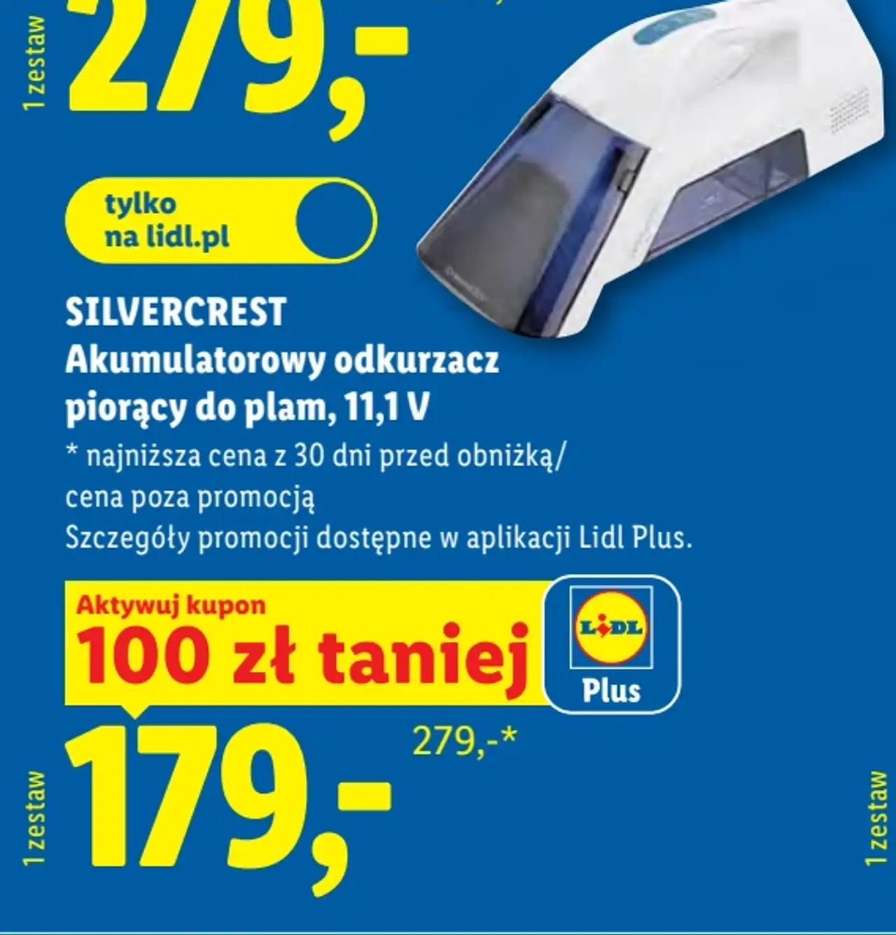 SILVERCREST Akumulatorowy odkurzacz piorący do plam, 11,1 V