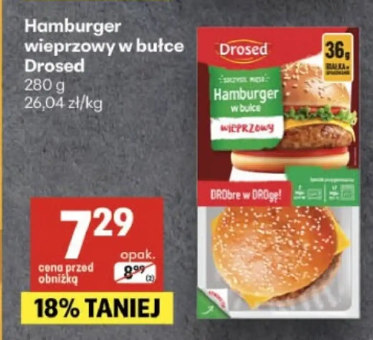 Hamburger wieprzowy w bułce Drosed