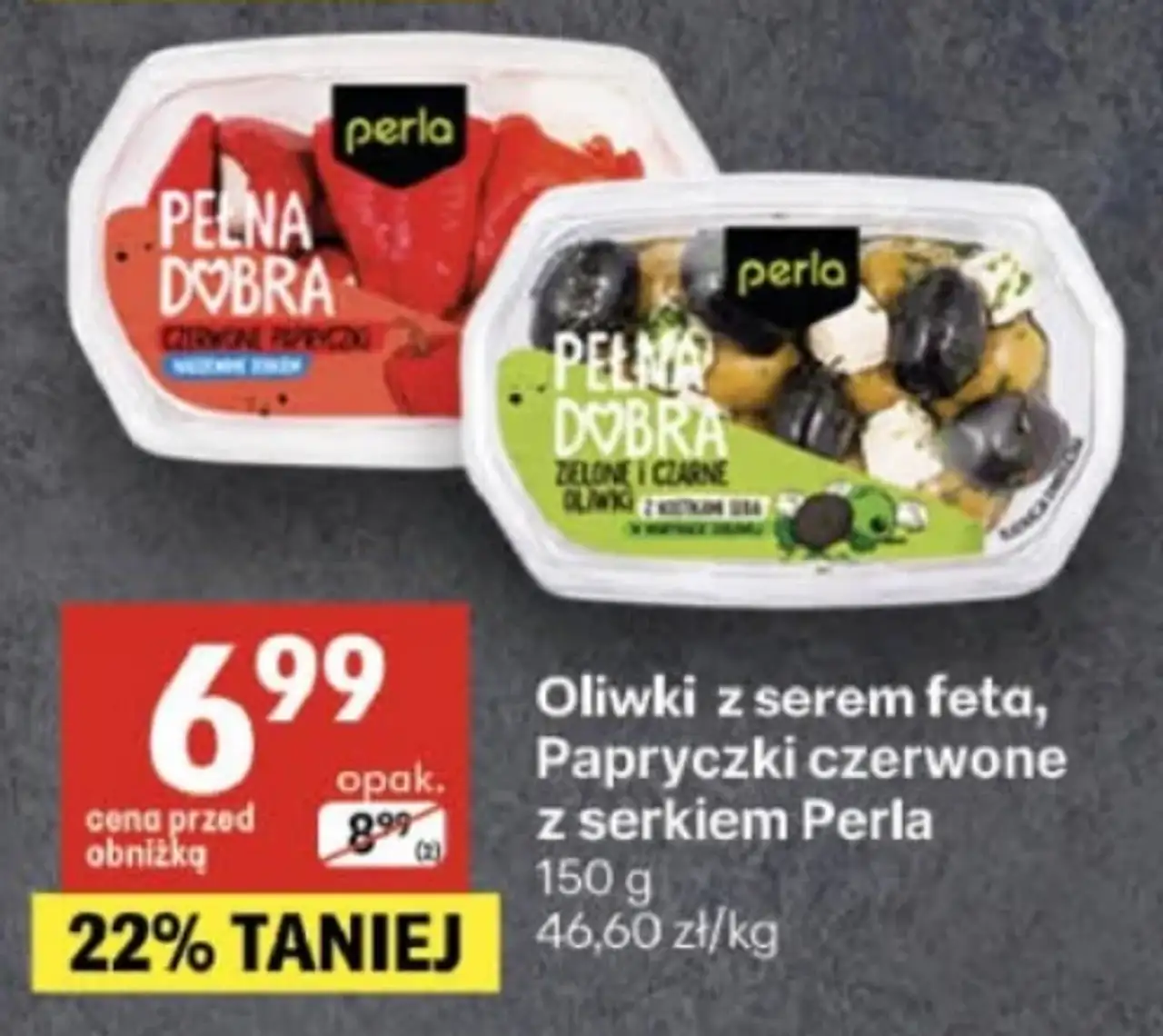 Oliwki z serem feta, Papryczki czerwone z serkiem Perla