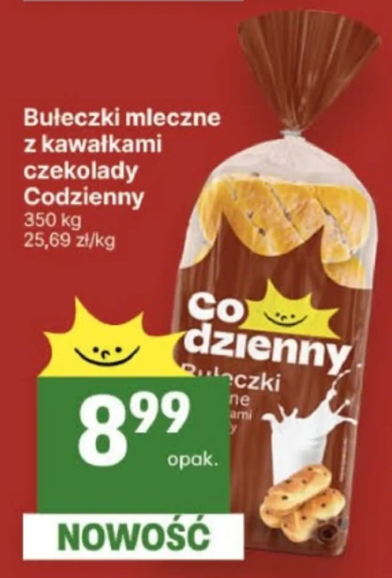 Bułeczki mleczne z kawałkami czekolady Codzienny
