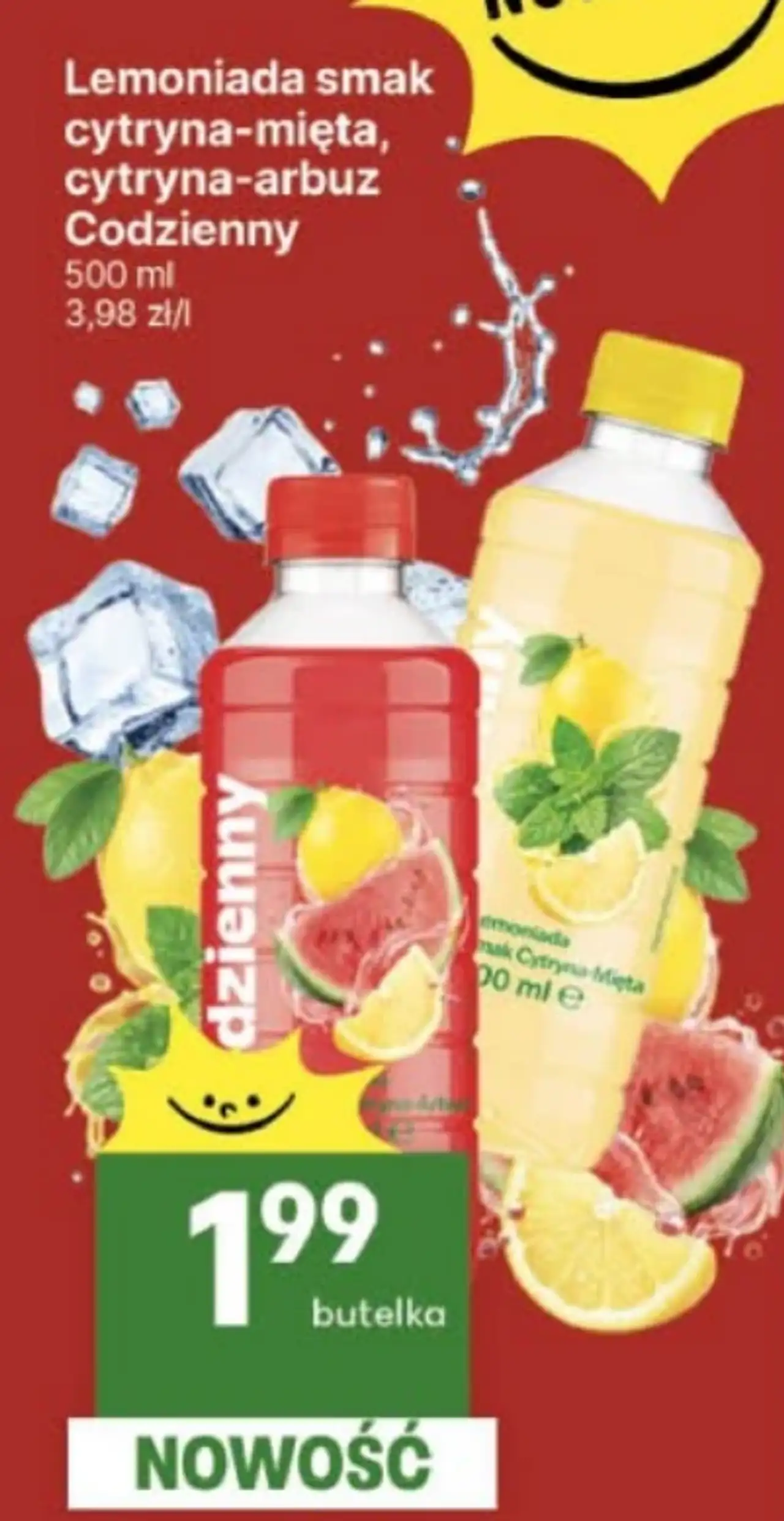 Lemoniada smak cytryna-mięta, cytryna-arbuz Codzienny