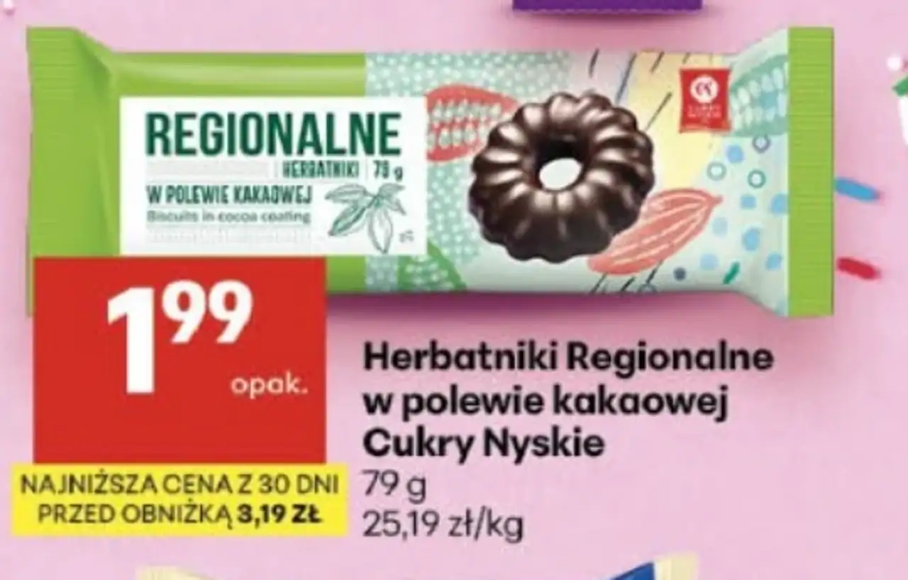 Herbatniki Regionalne w polewie kakaowej Cukry Nyskie
