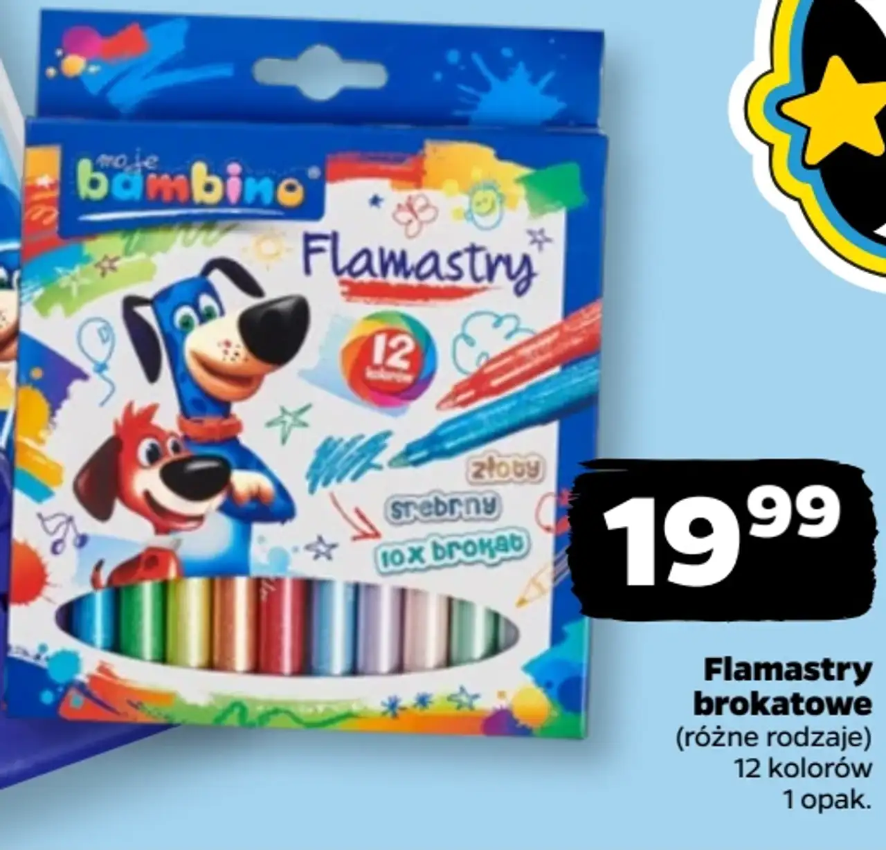 Flamastry brokatowe Moje Bambino 12 kolorów
