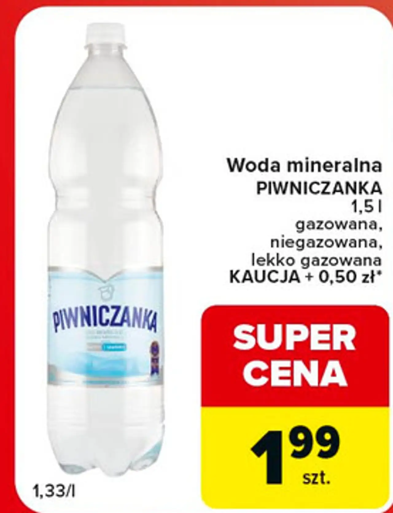 Woda lekko gazowana Piwniczanka