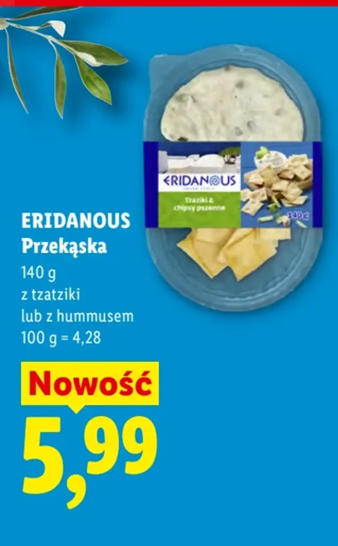 ERIDANOUS Przekąska z tzatziki lub z hummusem